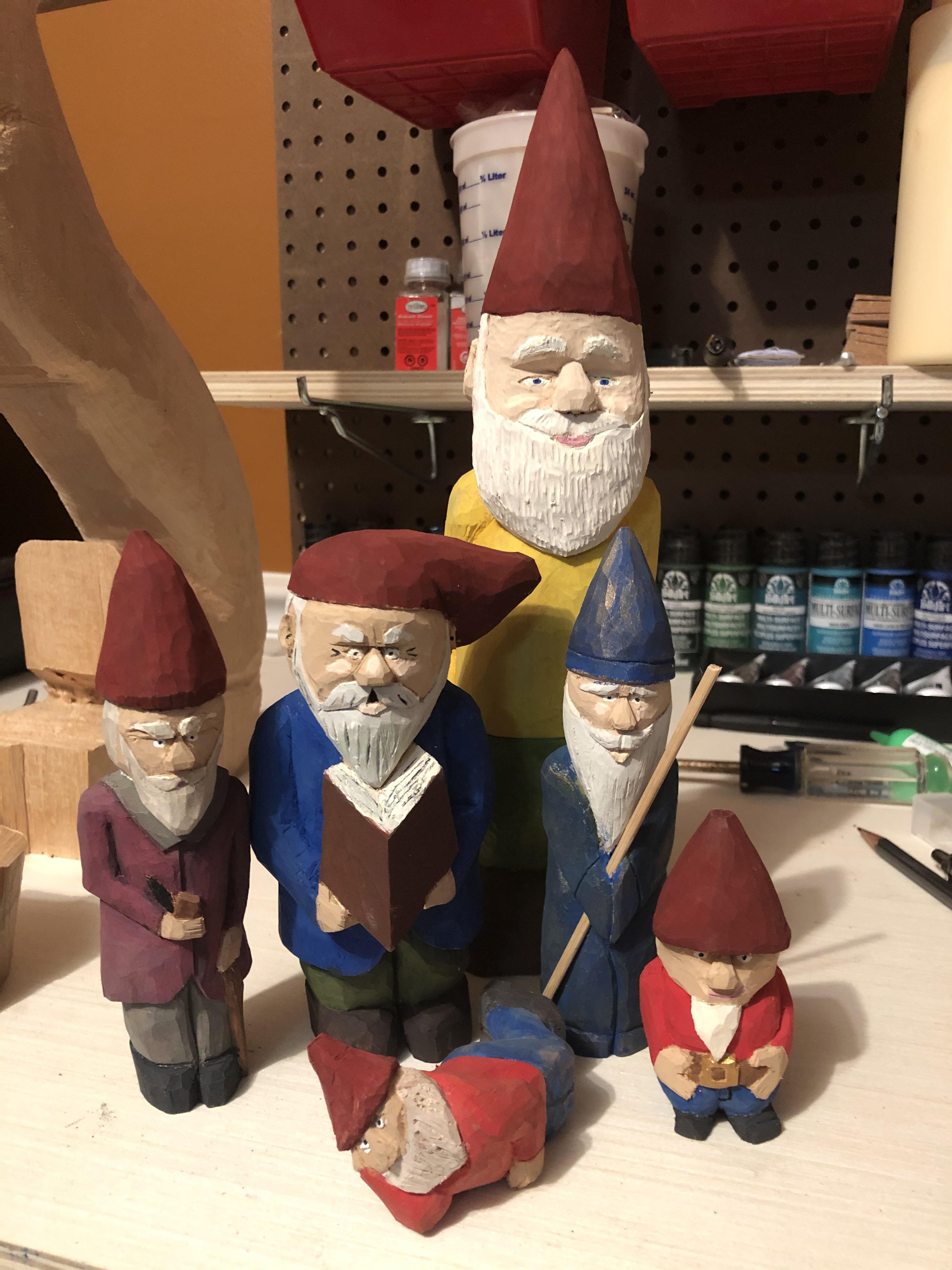 The collection grows, and so do the gnomes. I’ve been carving and