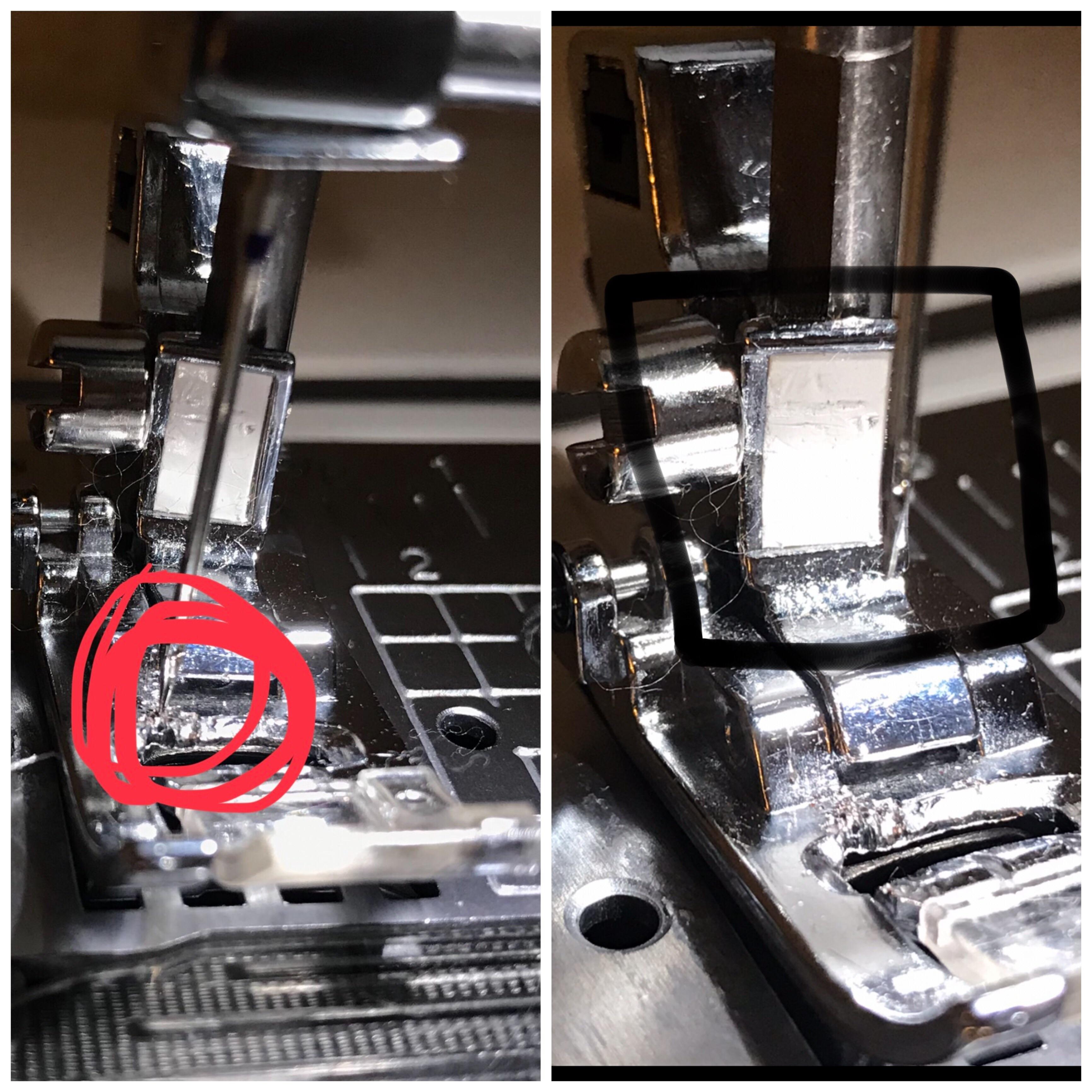 I believe something is dented in the foot holder of my brother machine