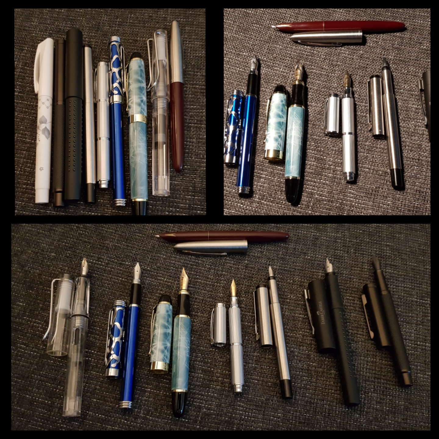 All my pretty fountain pens. Love them all I collect fountain pens. r