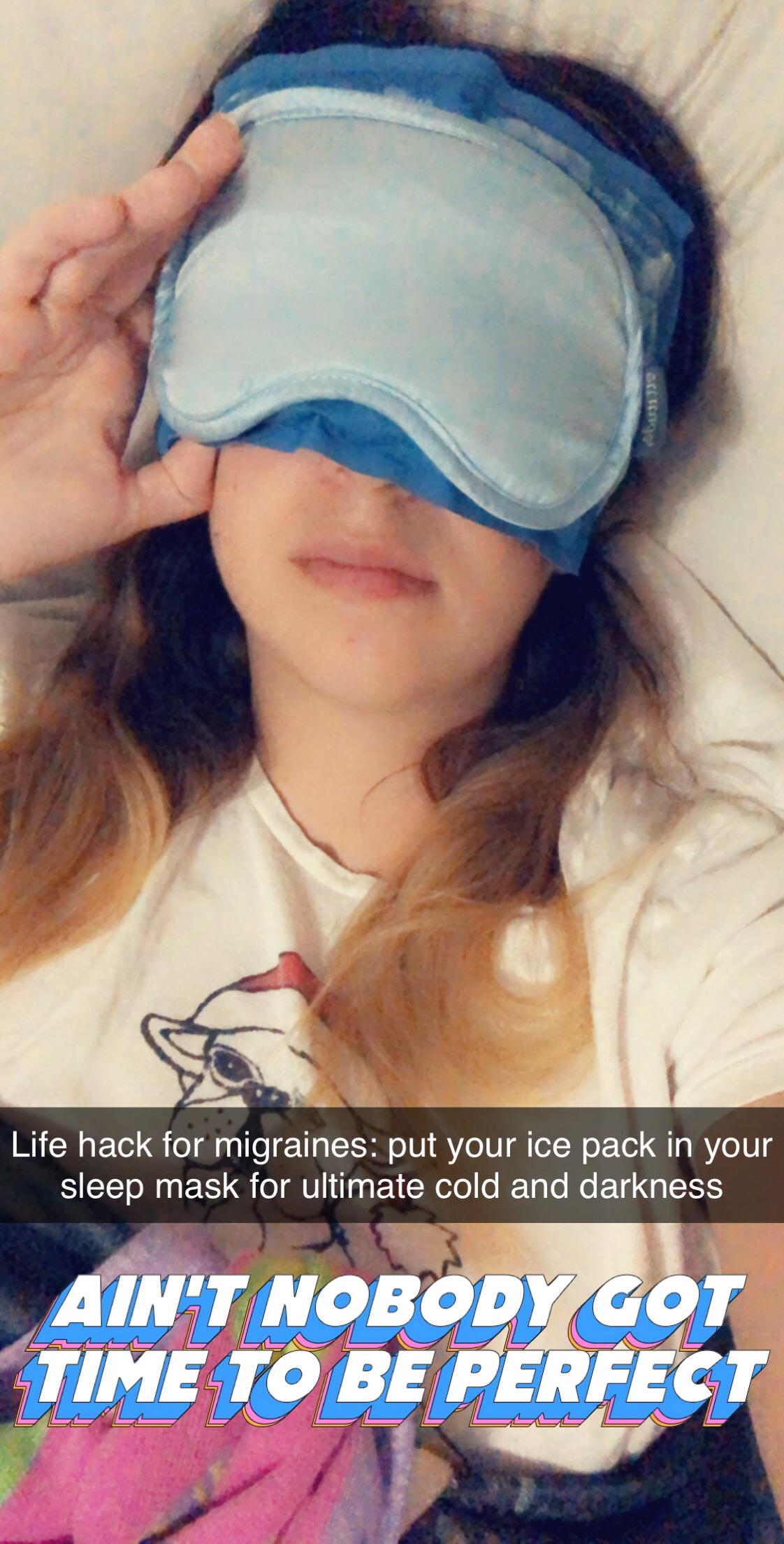 Anyone else do this trying to fall asleep with a migraine? I have yet to find a better ice pack