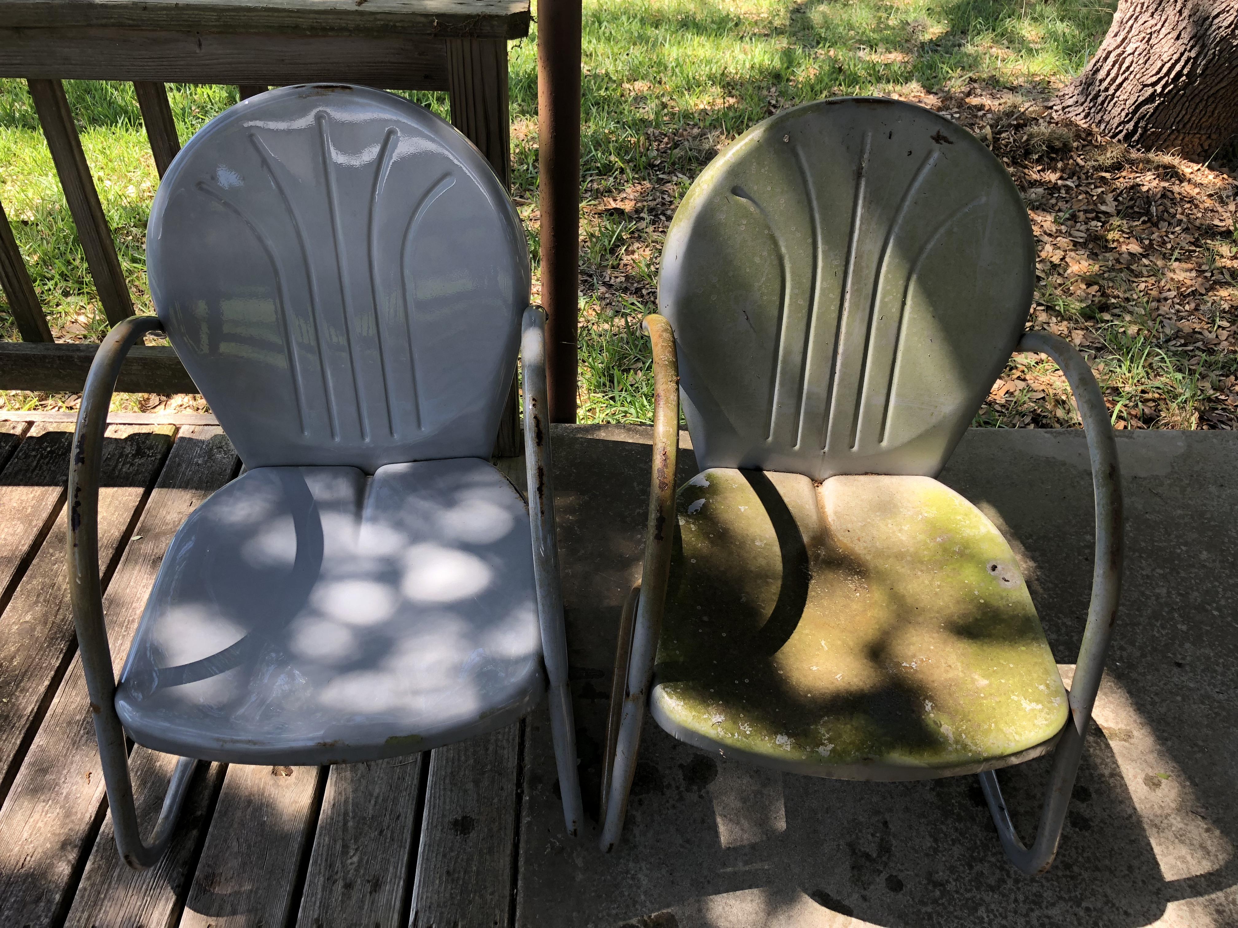 Metal patio chairs that belong to my inlaws powerwashingporn