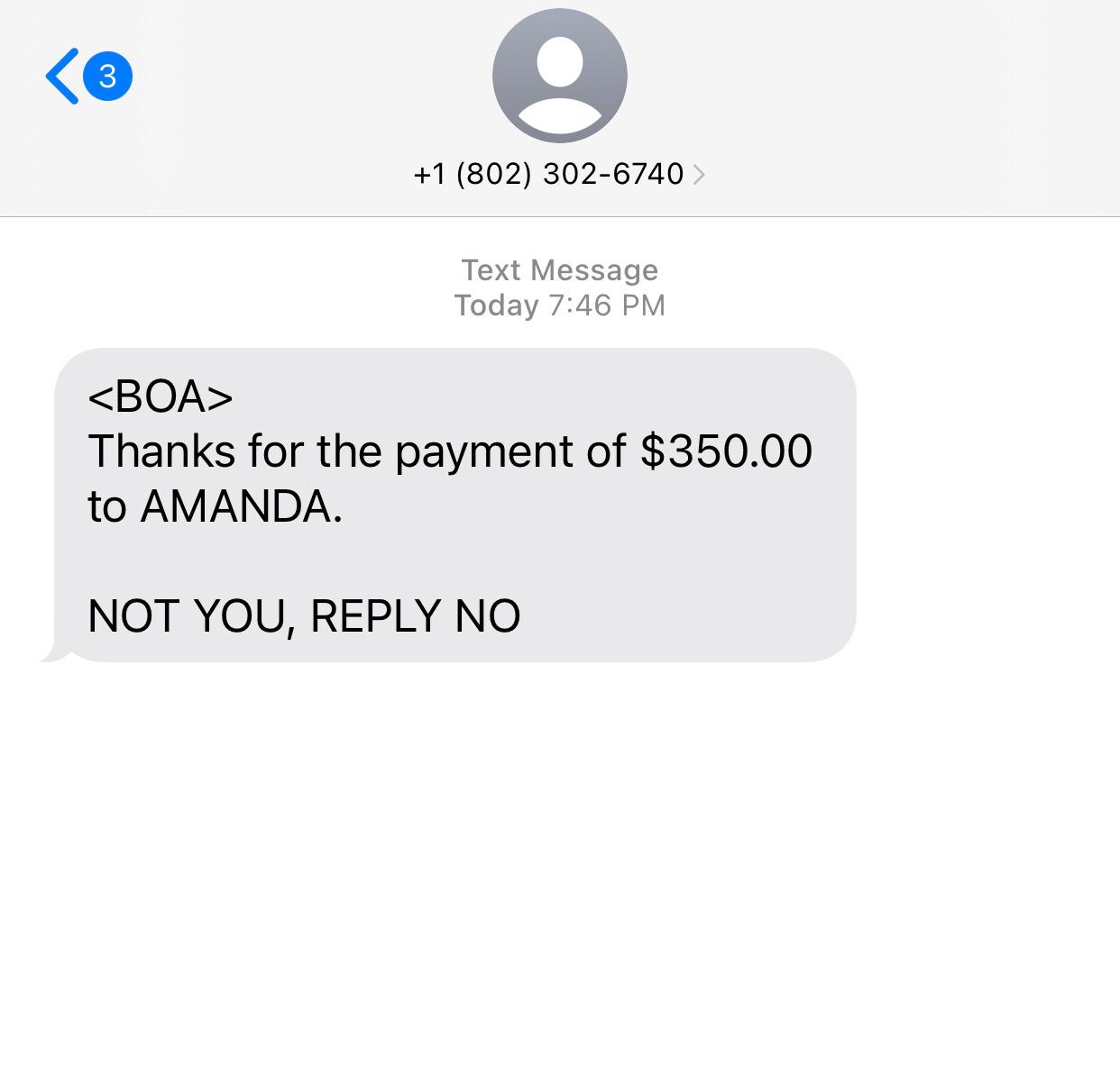 BOA scam r/ScamNumbers