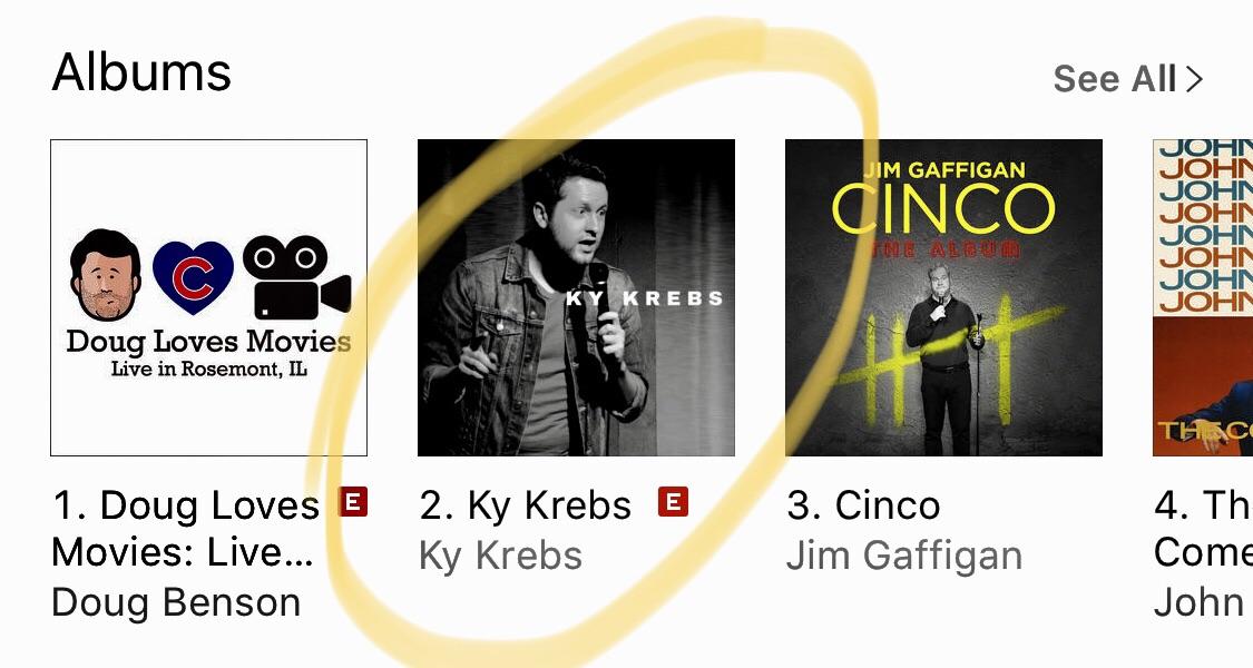 I released my first standup album today. It debuted at 2 on the