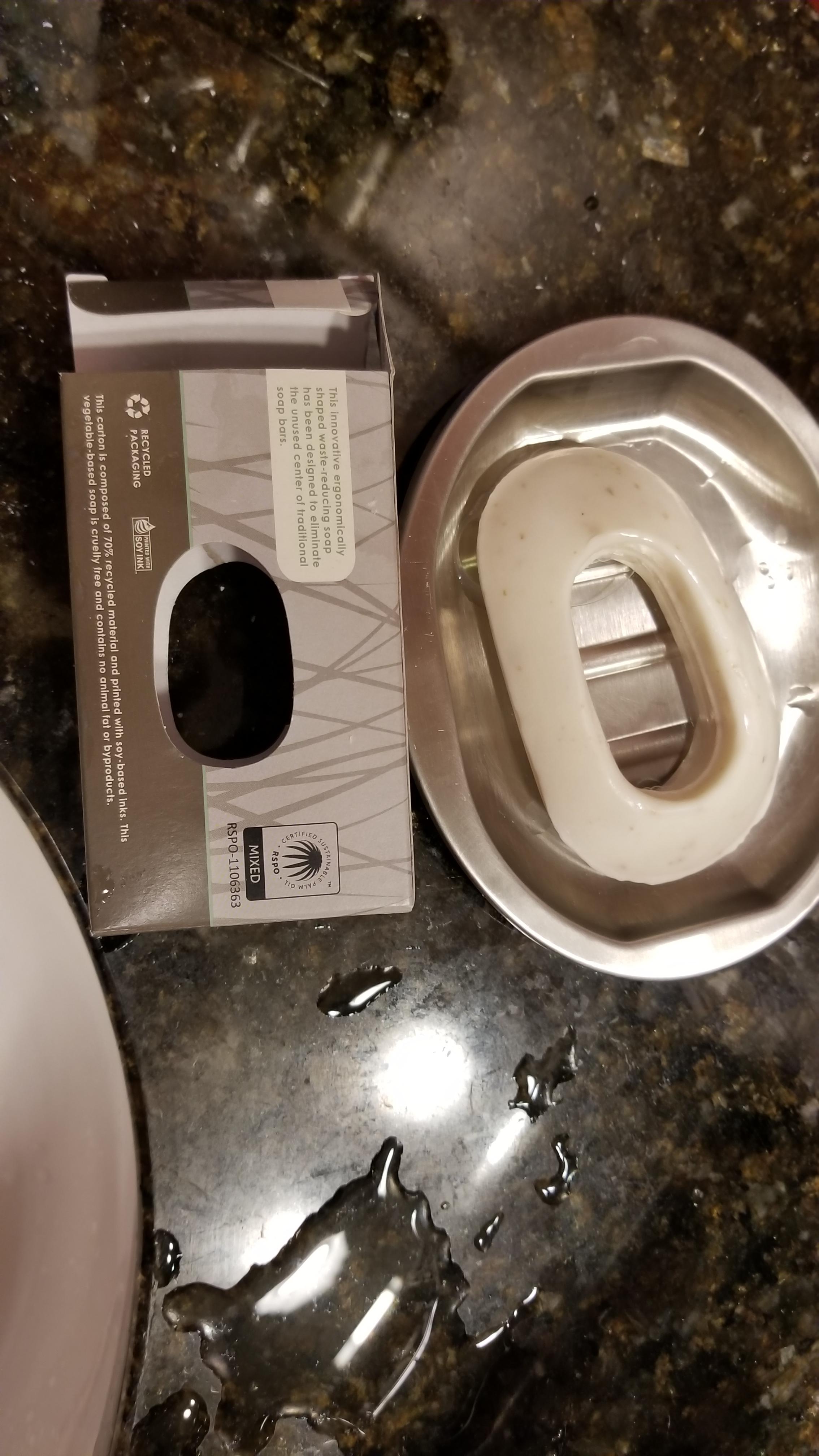 My hotel soap bar has no middle to reduce waste from the unused center