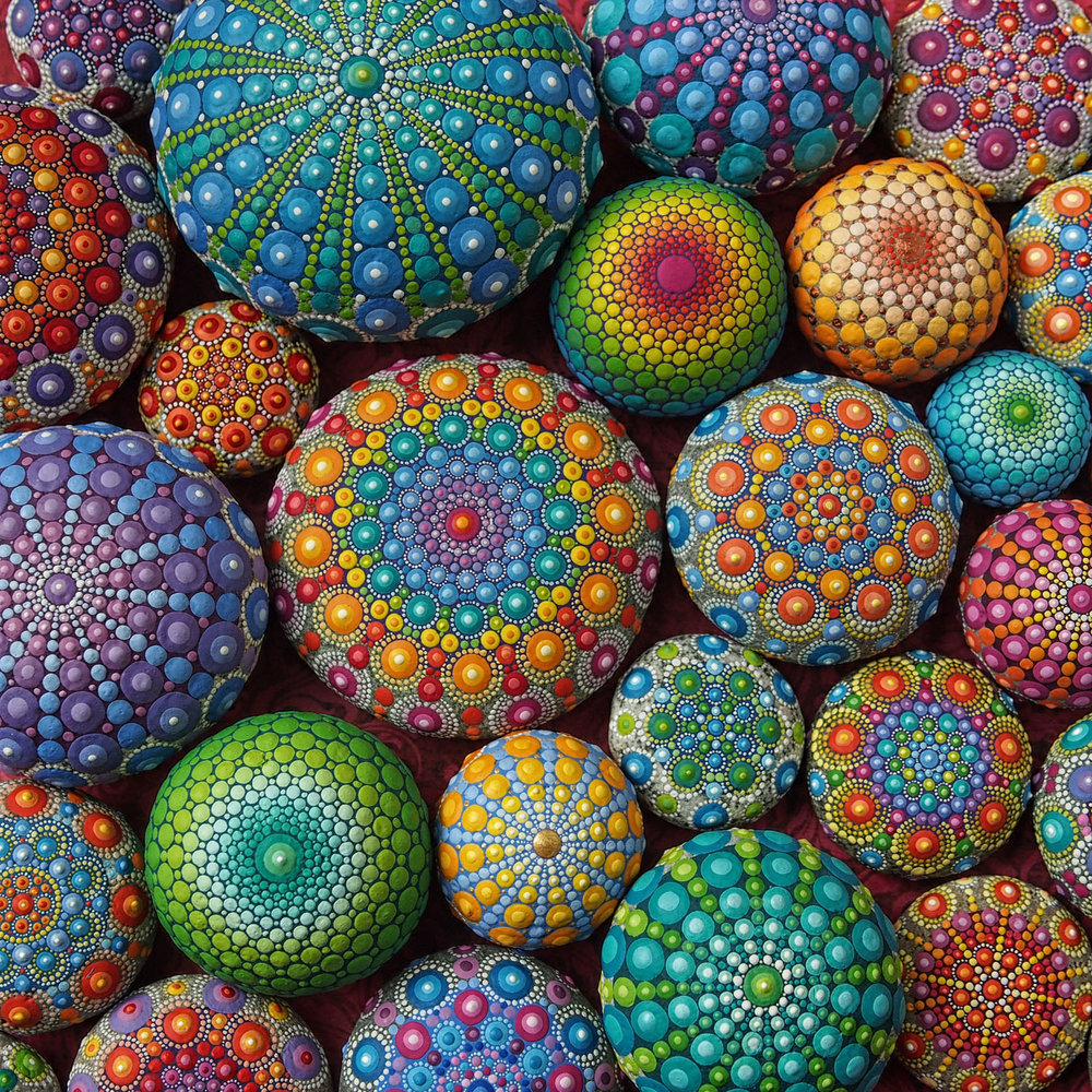 MANDALA HANDPAINTED STONES by Elspeth McLean r/oddlysatisfying
