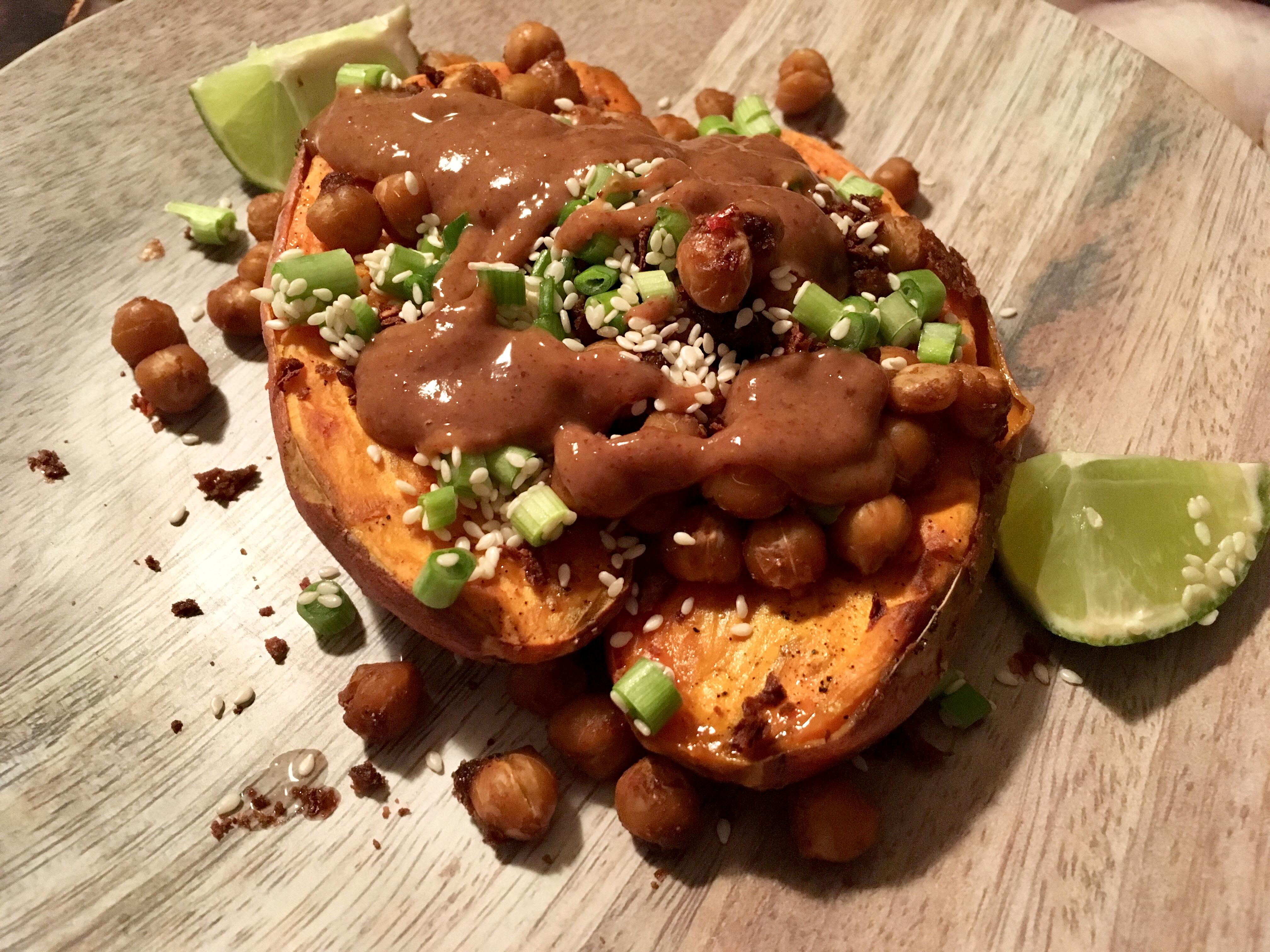 I made the Thaibaked sweet potato from Minimalist Baker’s cookbook