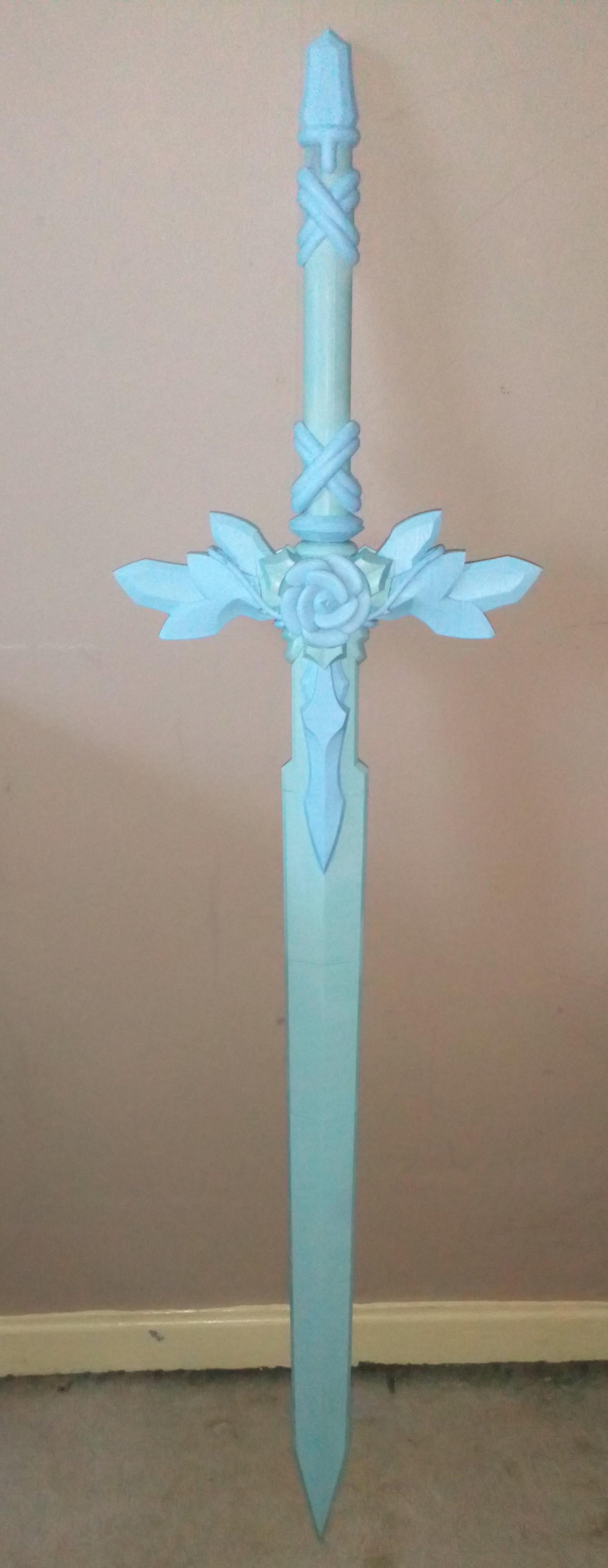 Finally finished my 3d printed blue rose sword. Stay cool r