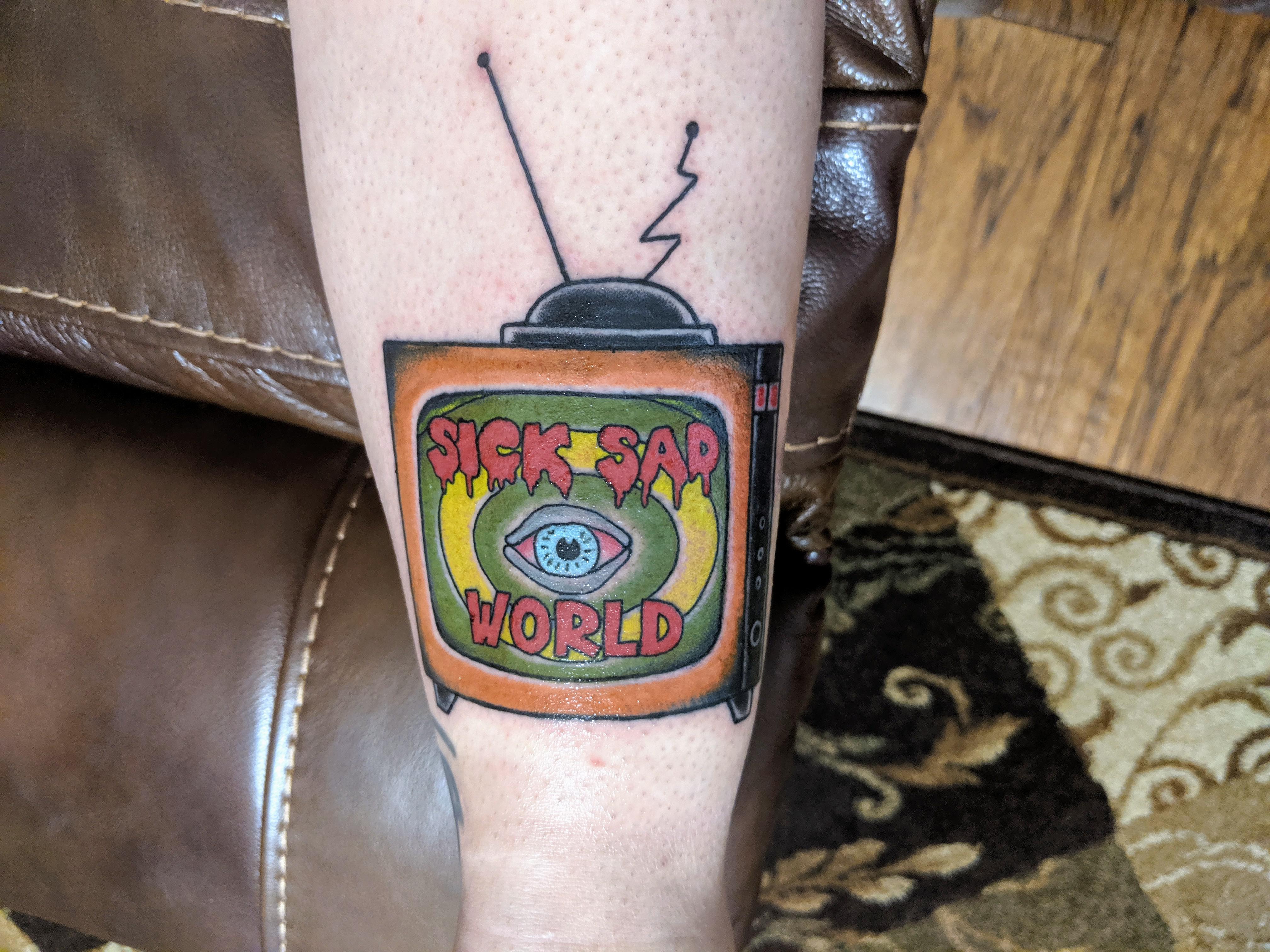A freshly done homage to Daria by Craig Cheney at Iron Dagger Tattoo in