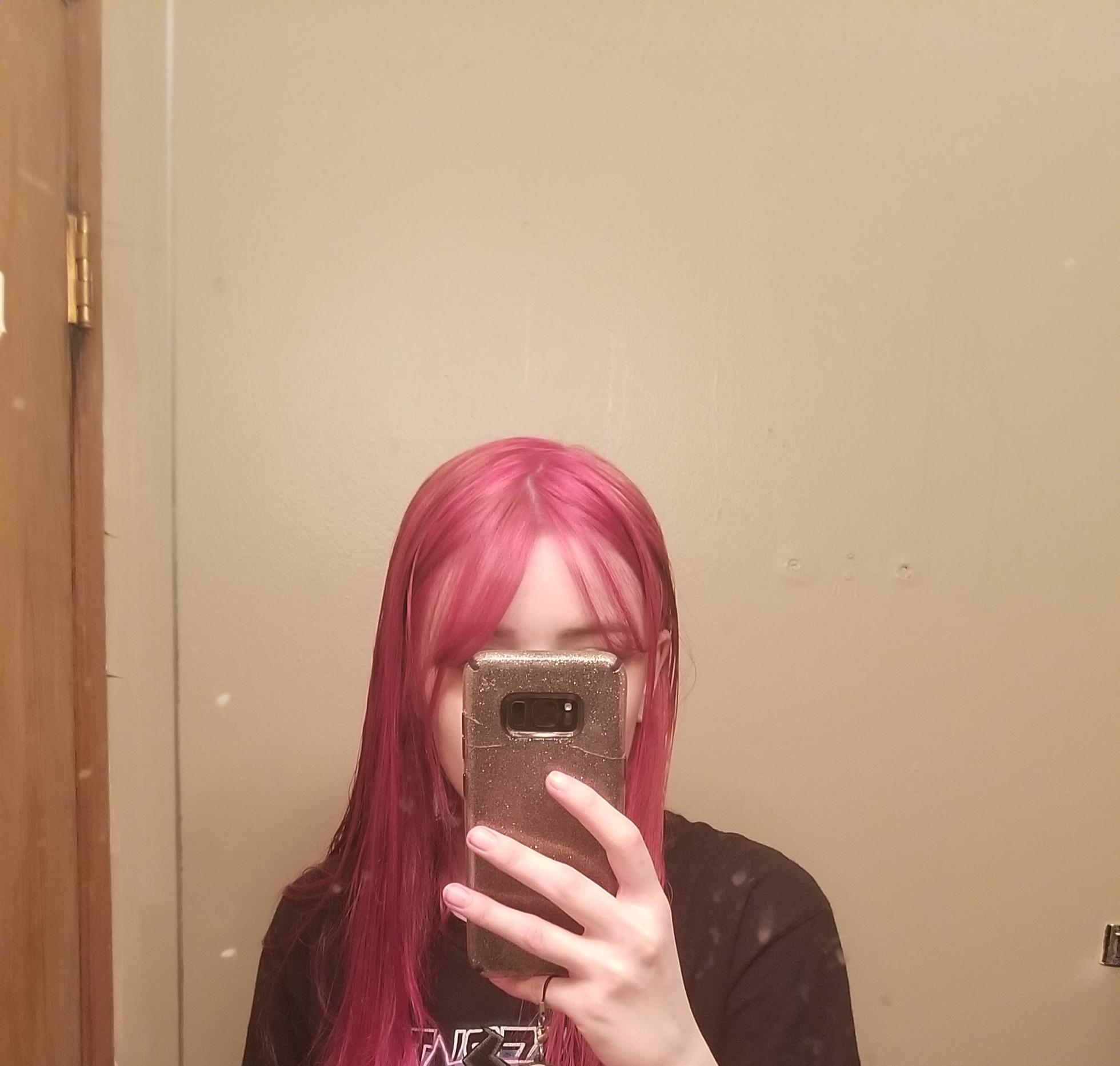 Not sure about how my new bright pink hair looks on me r/Hair