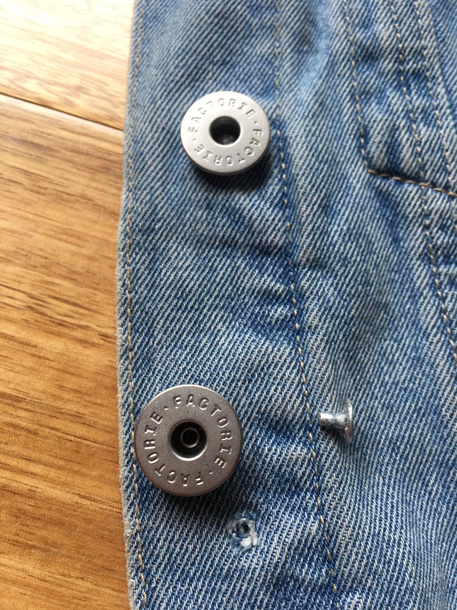 any tips for reattaching this type of button on a denim jacket? r