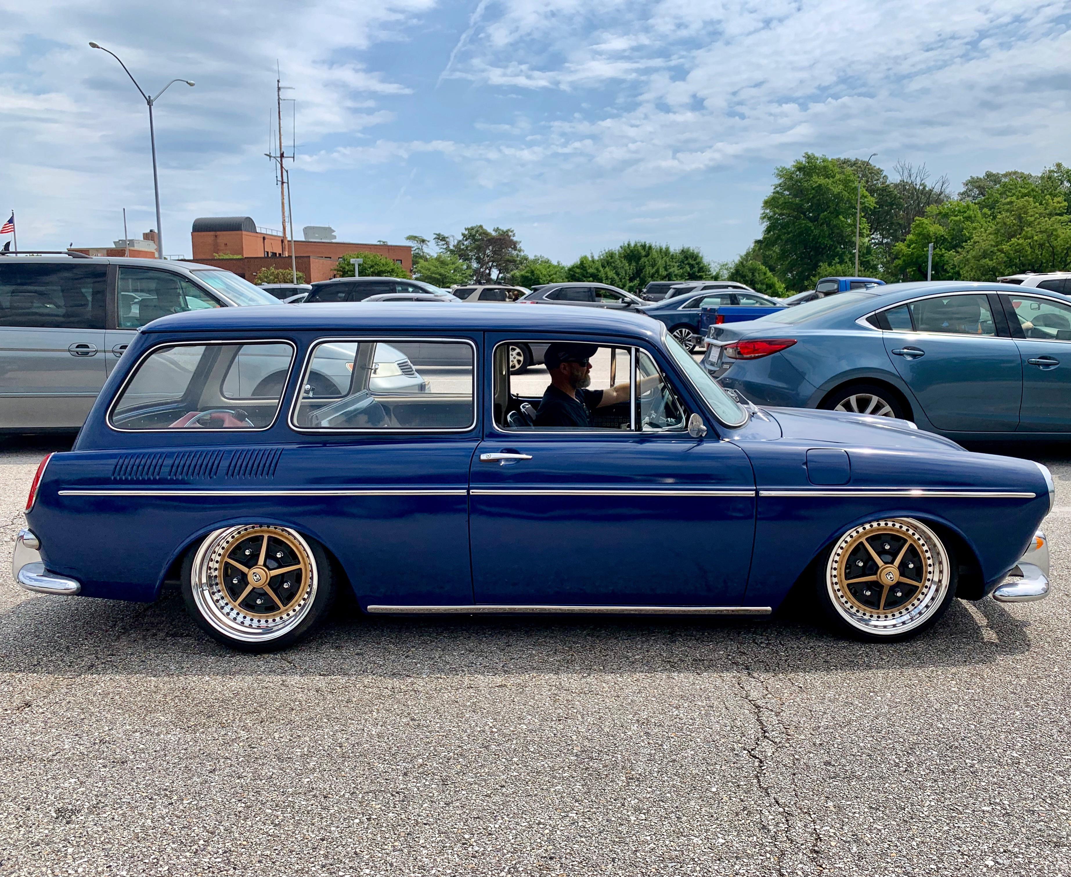 Restomodded VW Type3 Squareback on its way over the Chesapeake Bridge