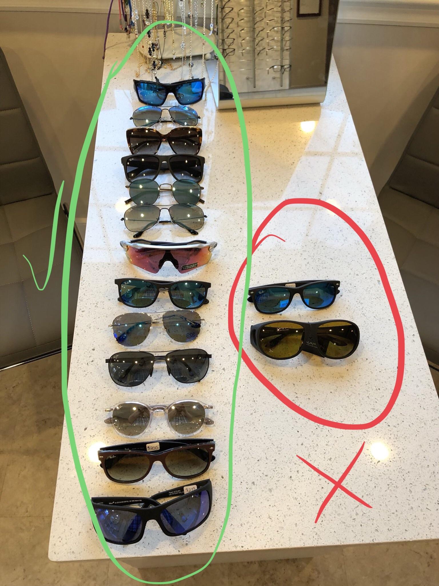 Testing many sunglasses with Face ID r/iphone
