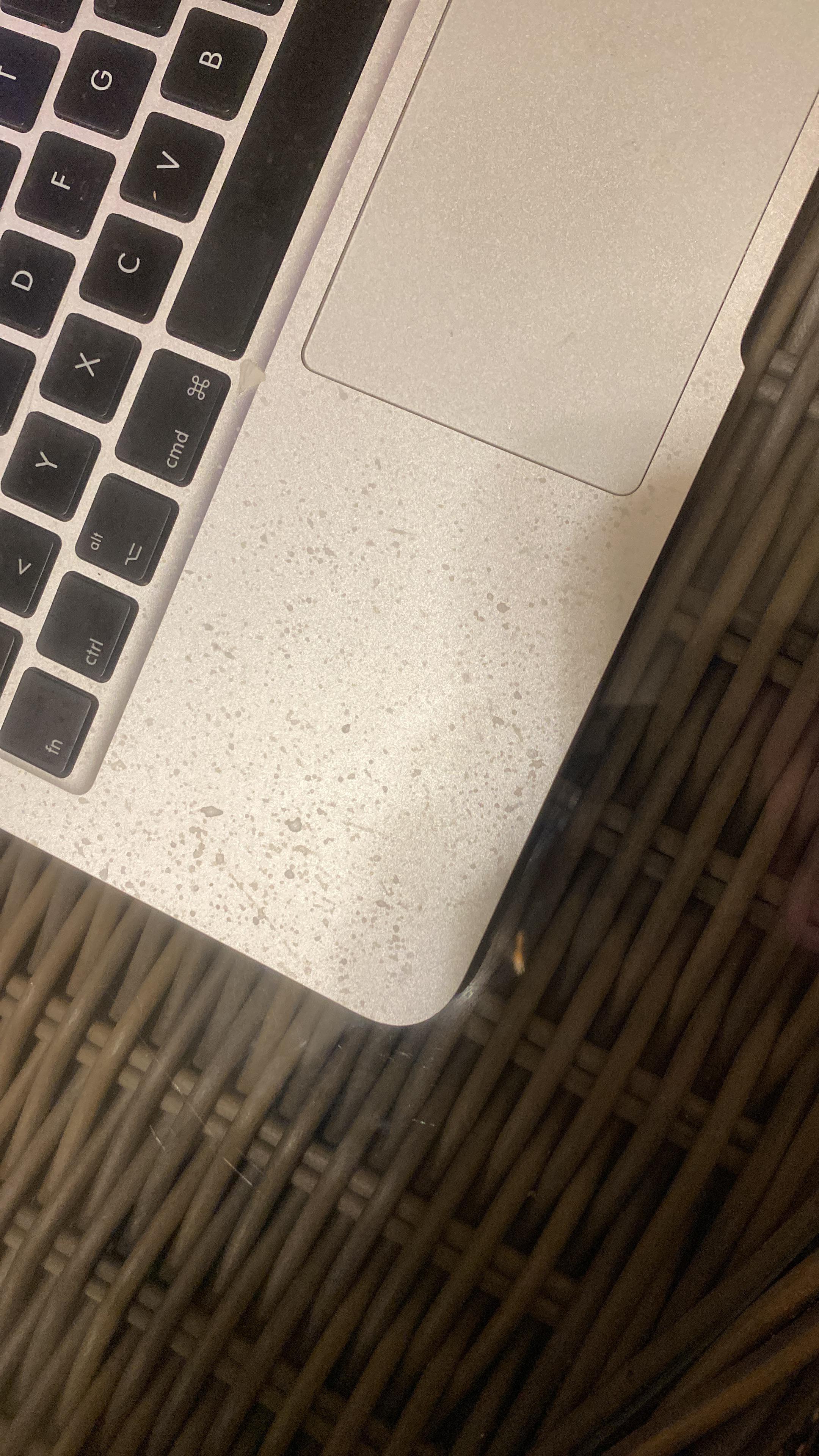 does anyone know what these stains are ?? my sister took my laptop for