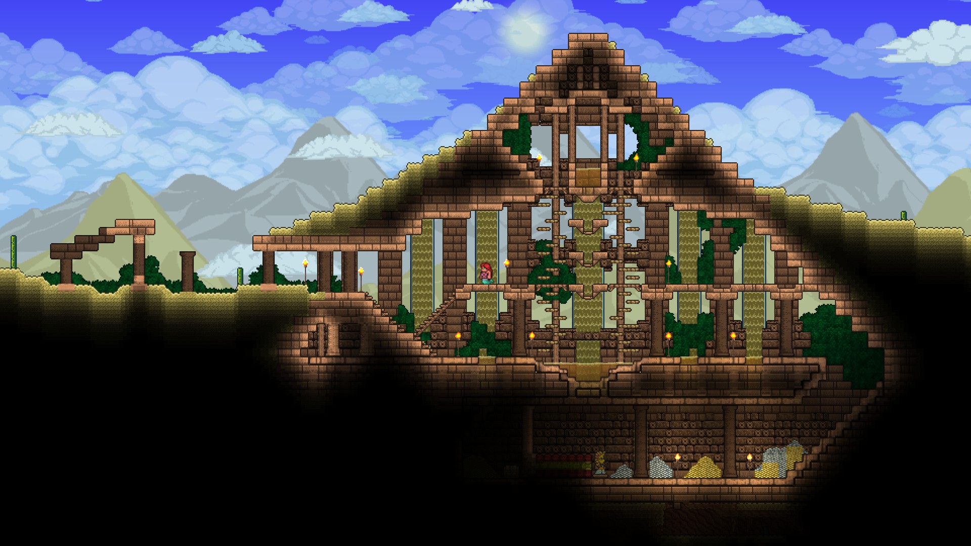 Pyramid Oasis build (tutorial in comments) r/Terraria