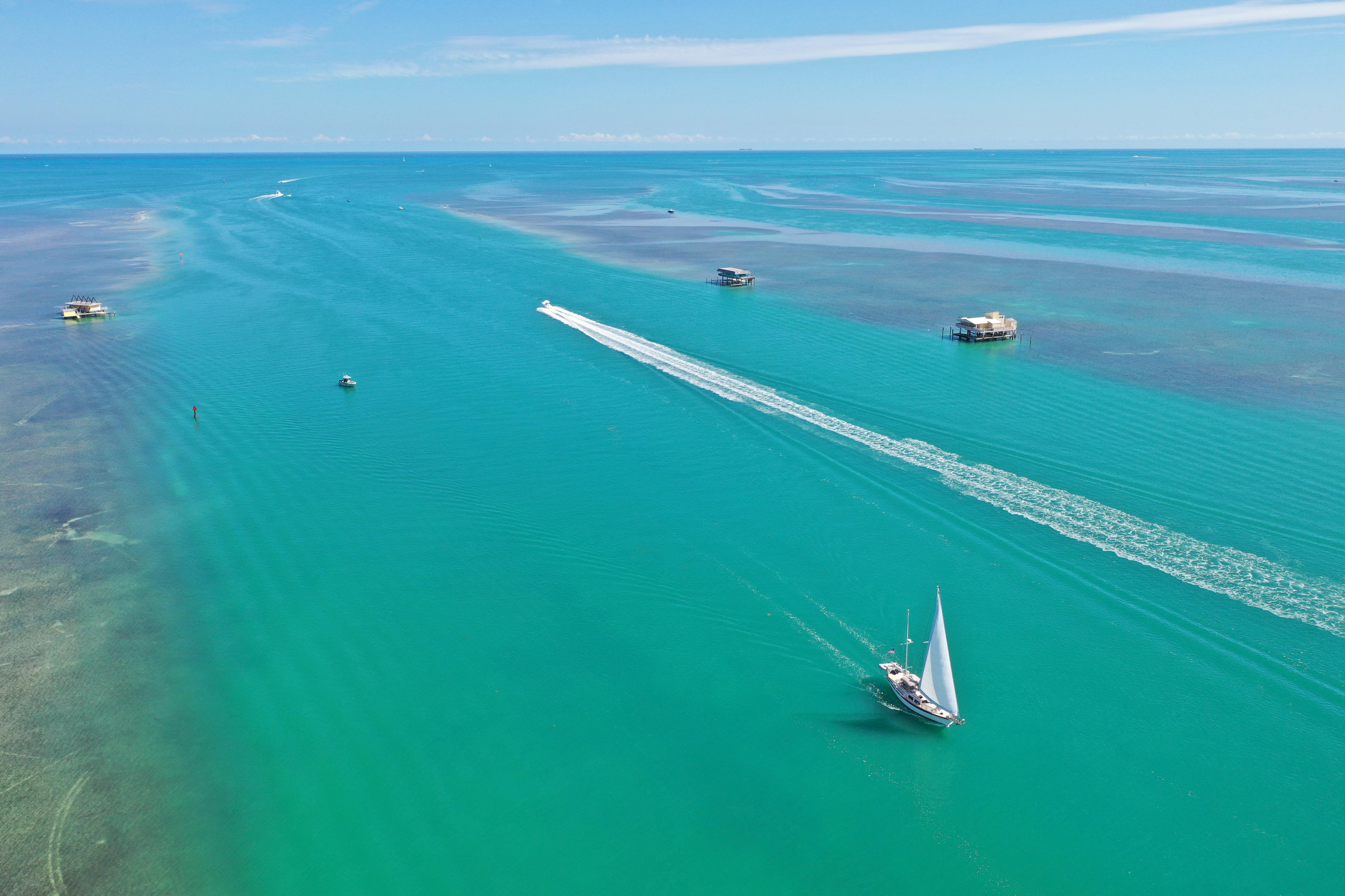 Stiltsville in Biscayne National Park Canal entrance. r/boats