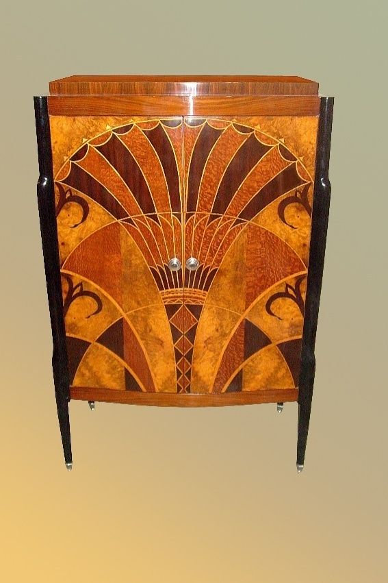 Ornate inlaid wood art deco chest r/ArtDeco