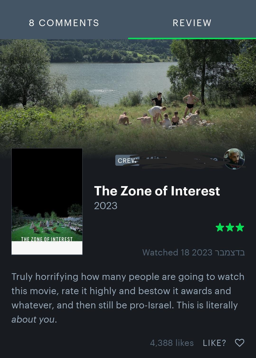 One of the top Letterboxd reviews on a movie about the Holocaust r