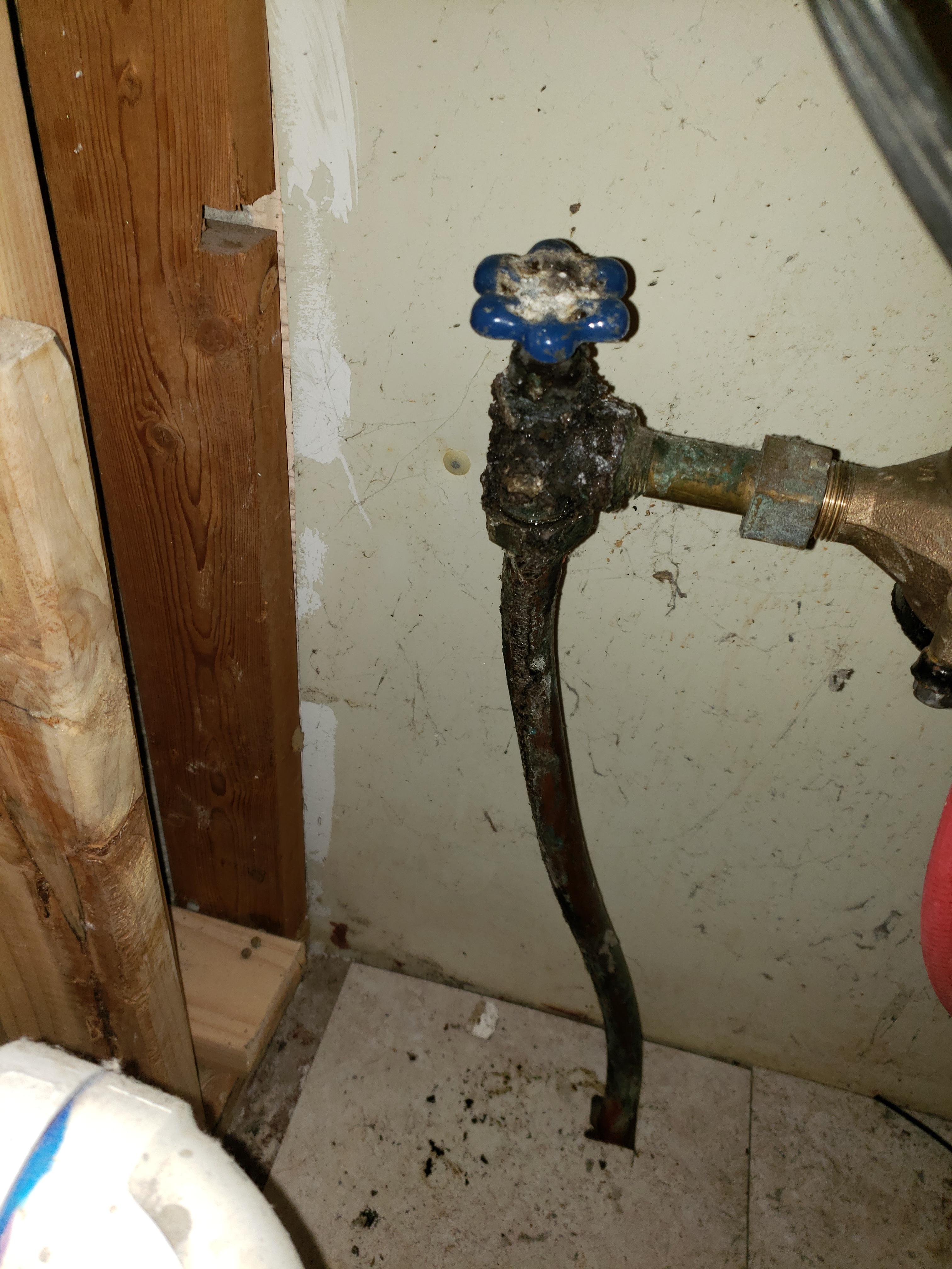 main water shut off valve looks rough but im not sure if it's worth