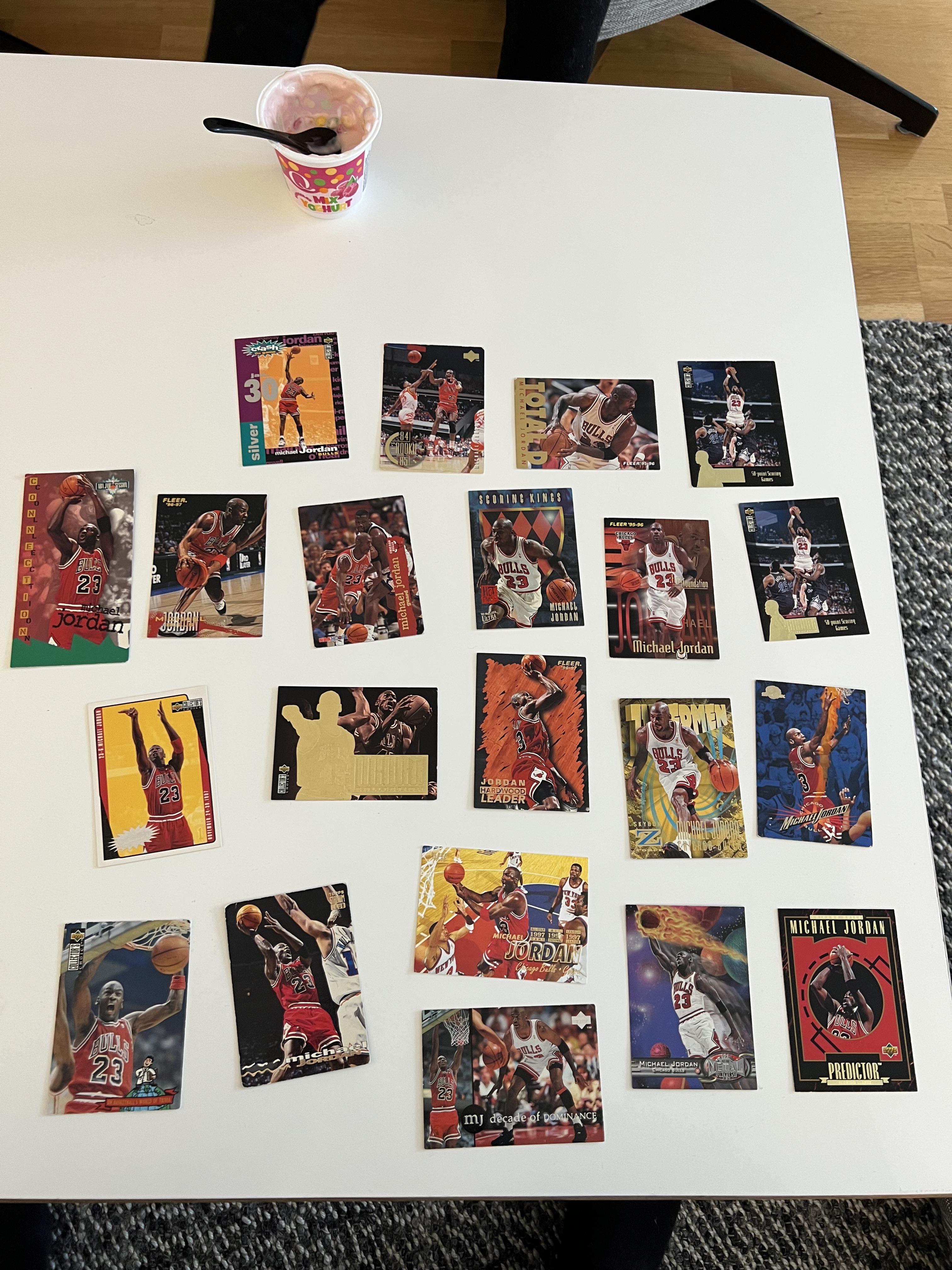 My kid found a bunch of my old basketball cards in my parents attic