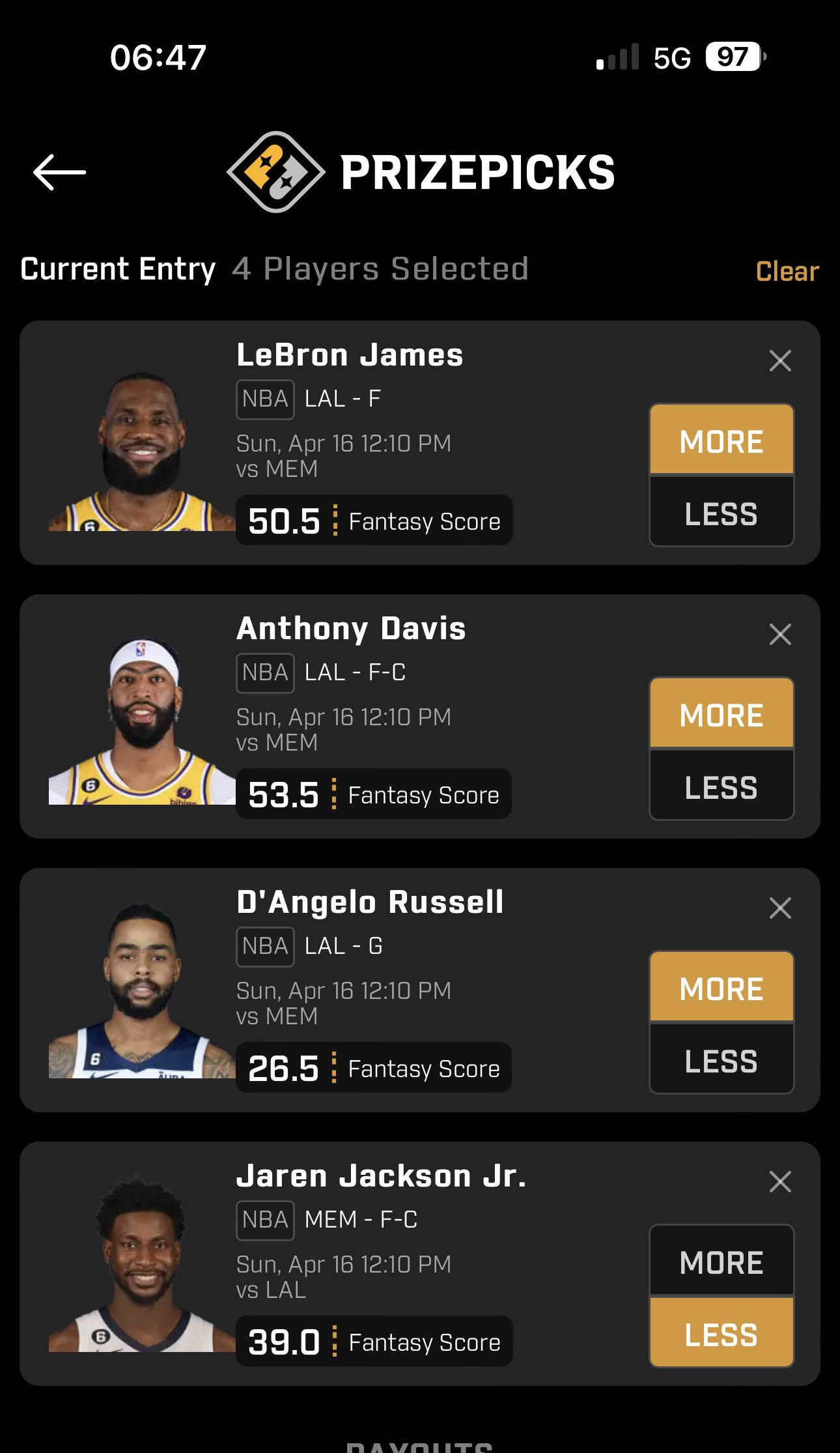 Lakers! r/PrizePicks