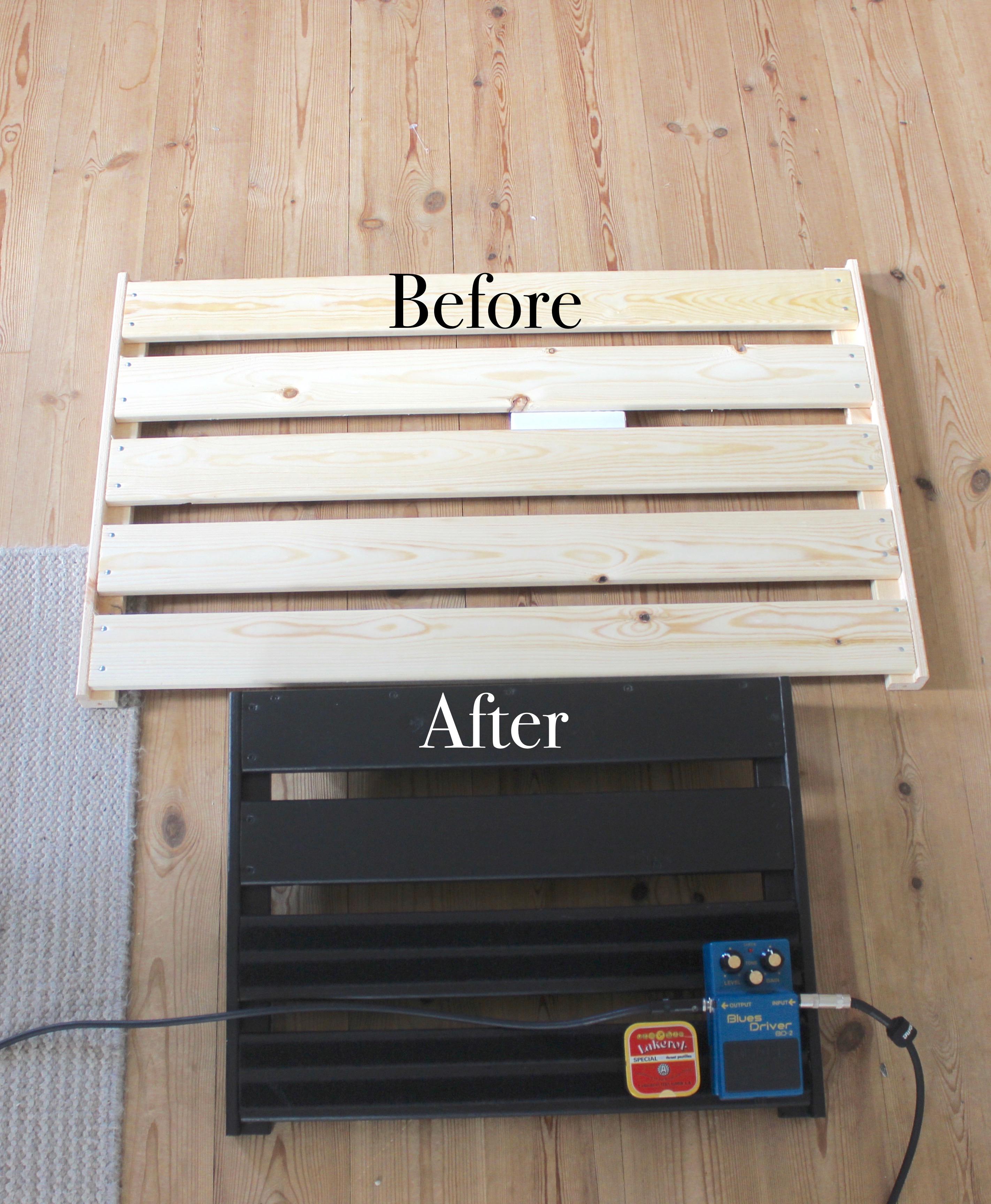 I built myself my first pedalboard from a IKEA shelf w/ Boss BD2 and