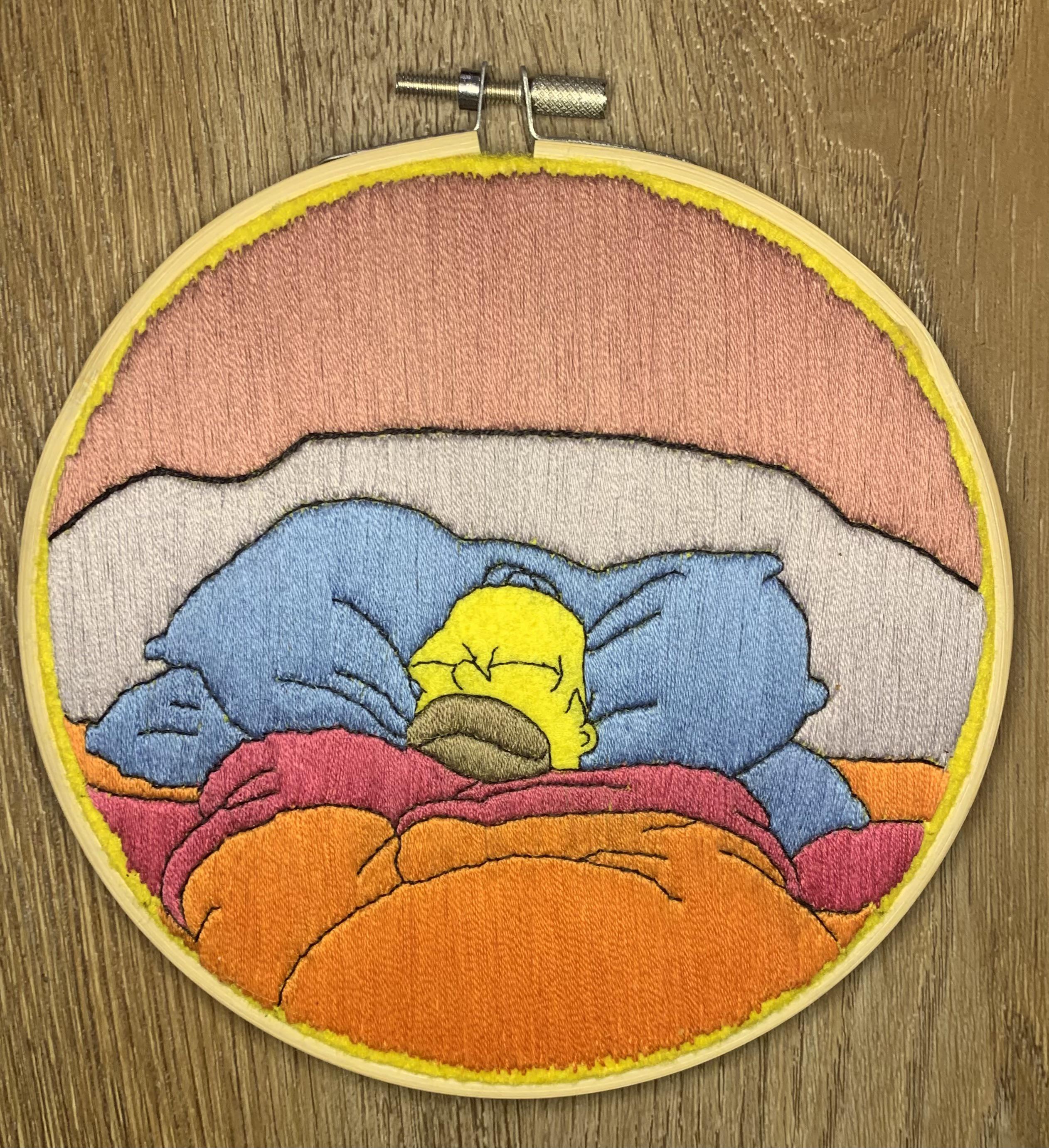 “Ah, I’m just a big, toasty cinnamon bun” Homer Simpson r/Embroidery