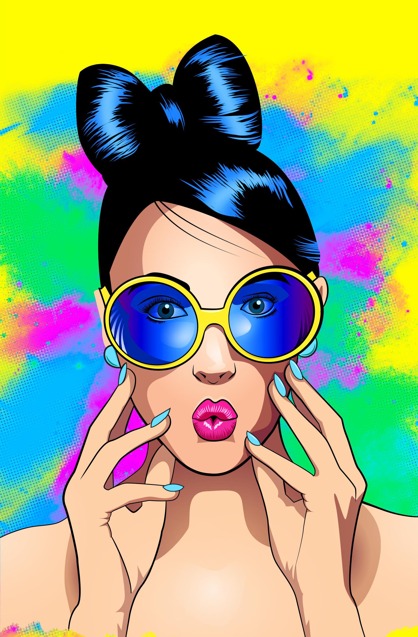 Latest Illustration Girl with Sunglasses r/AdobeIllustrator