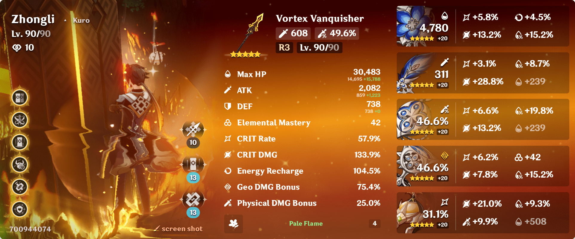 So I've been striving for the "perfect" VV Zhongli, my CD is still low