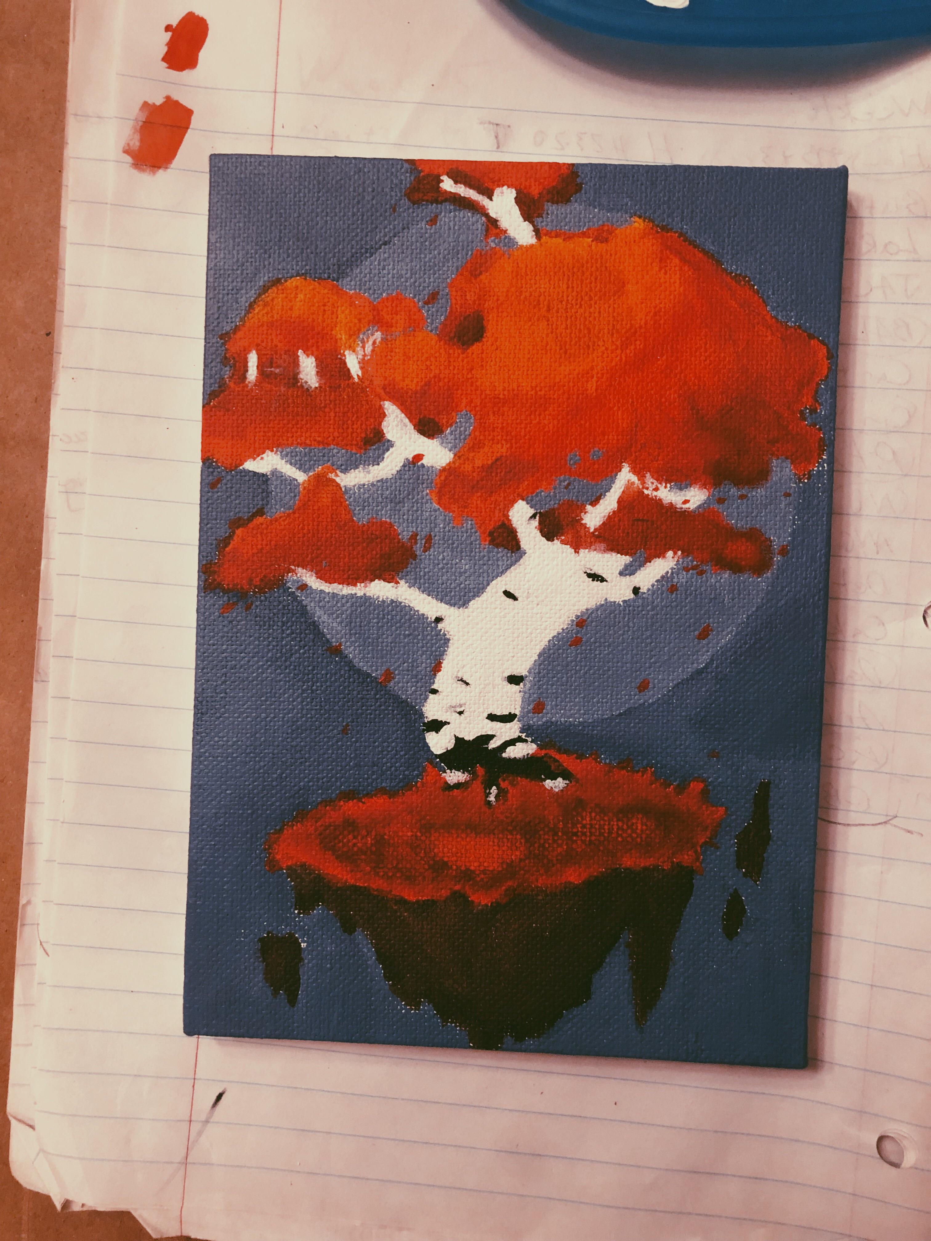 First time painting w/ acrylic! Any feedback more than ) r