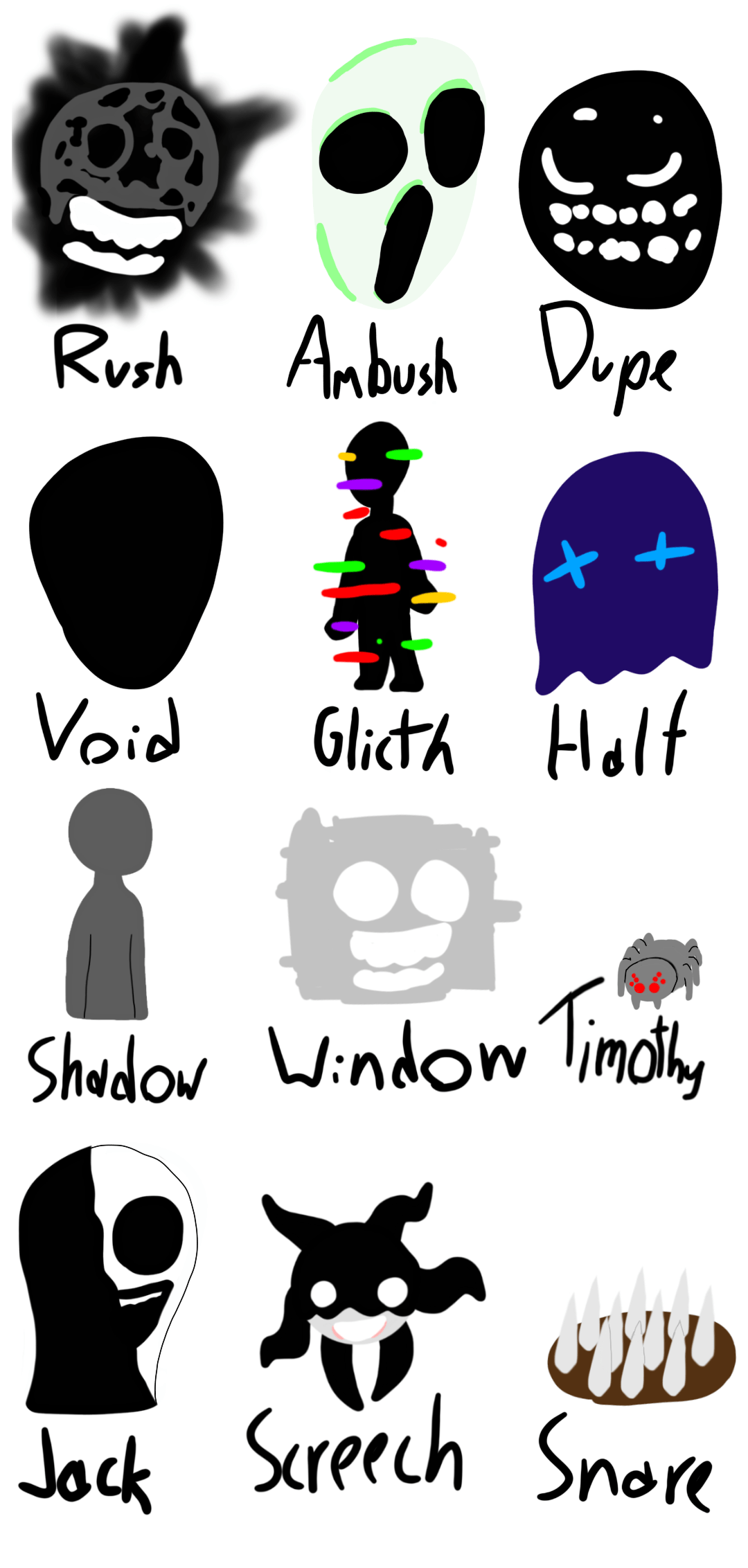 How I draw Doors entities part 1 r/doors_roblox