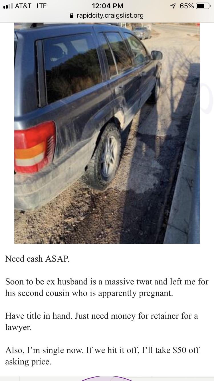 Trashy? From my local craigslist auto sales. r/trashy