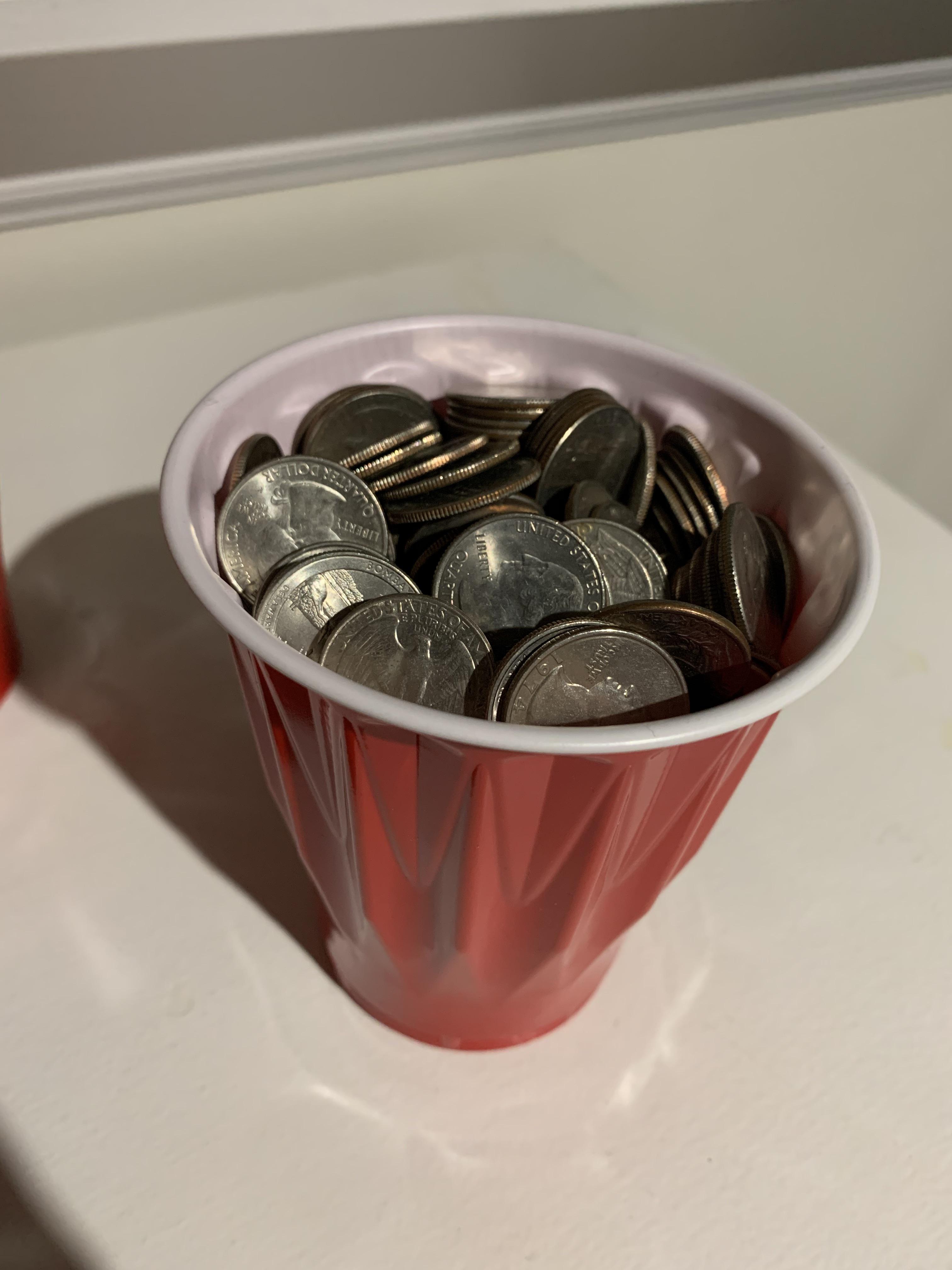 A regular Solo cup is just about the perfect size to hold exactly 100