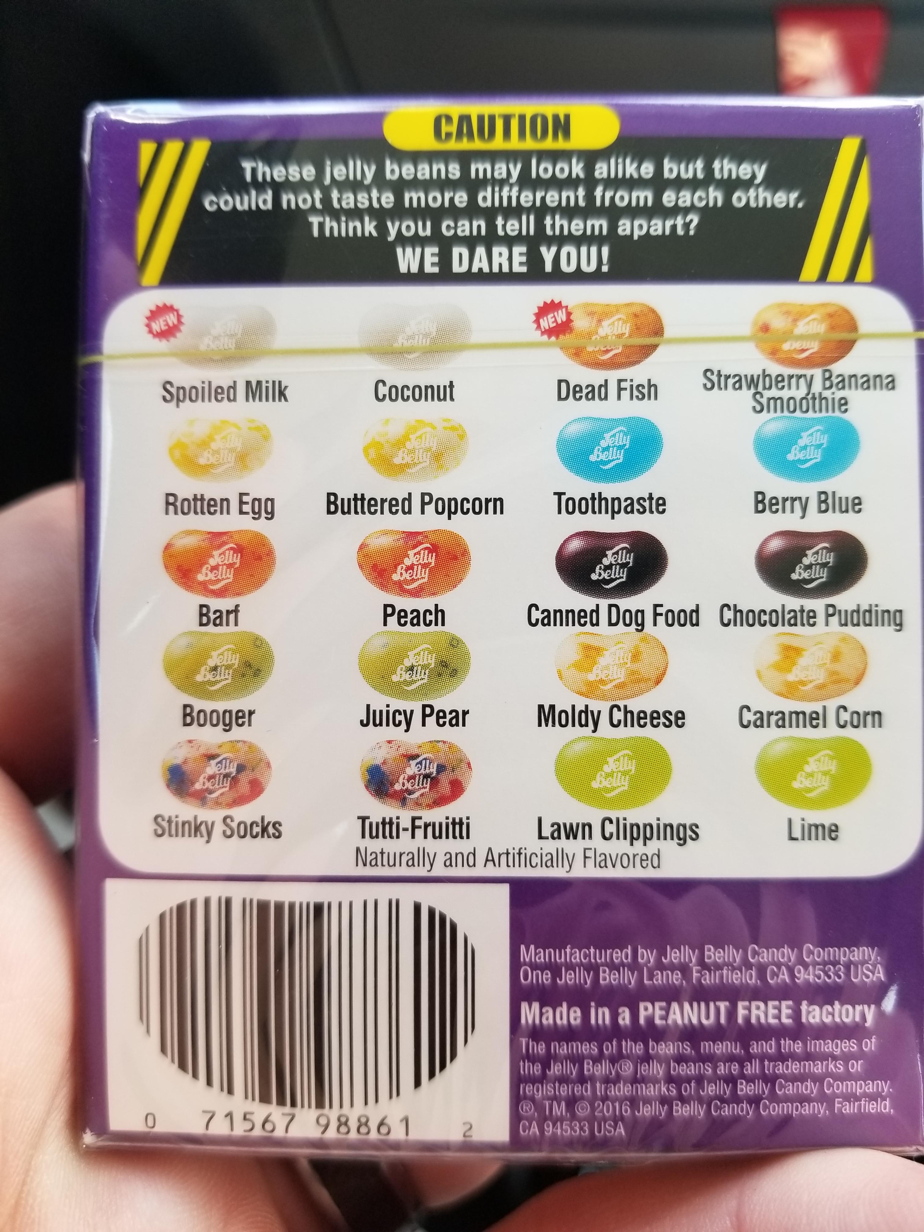 Some gross jelly belly flavors we got r/BarcodePorn