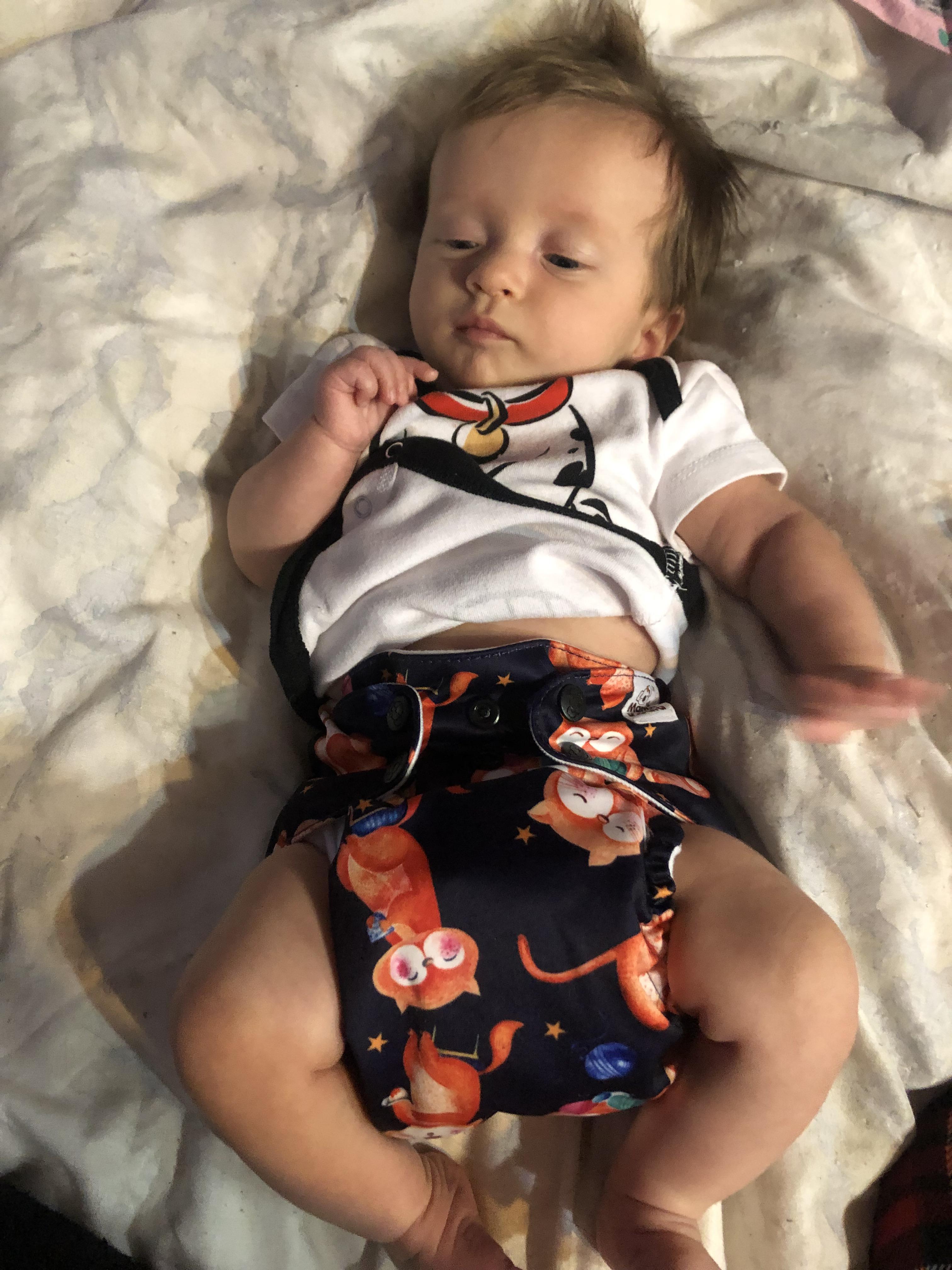 First time finally fitting into her cloth diapers at 2 and a half