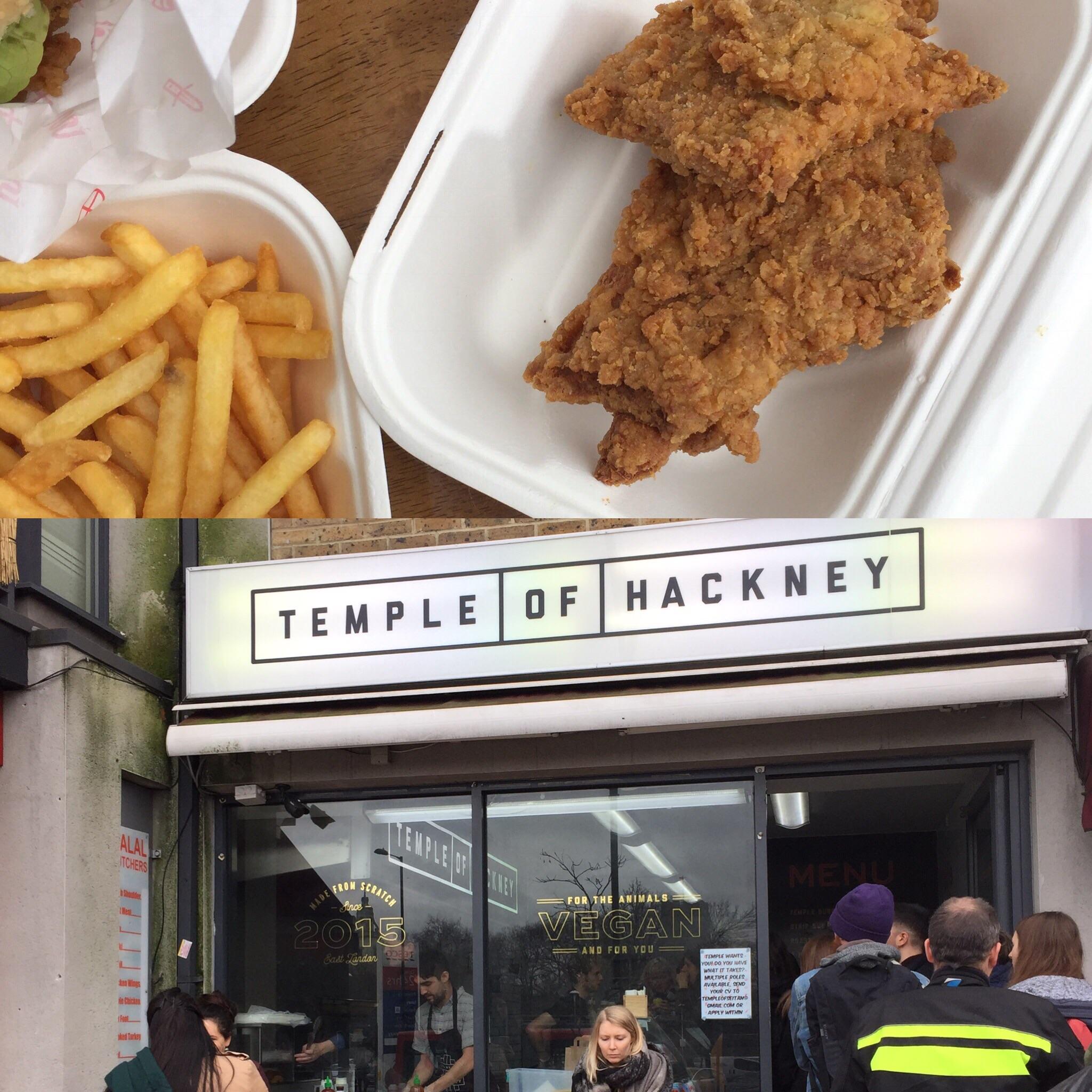 This 100 vegan fried chicken shop is in Hackney (London). It uses