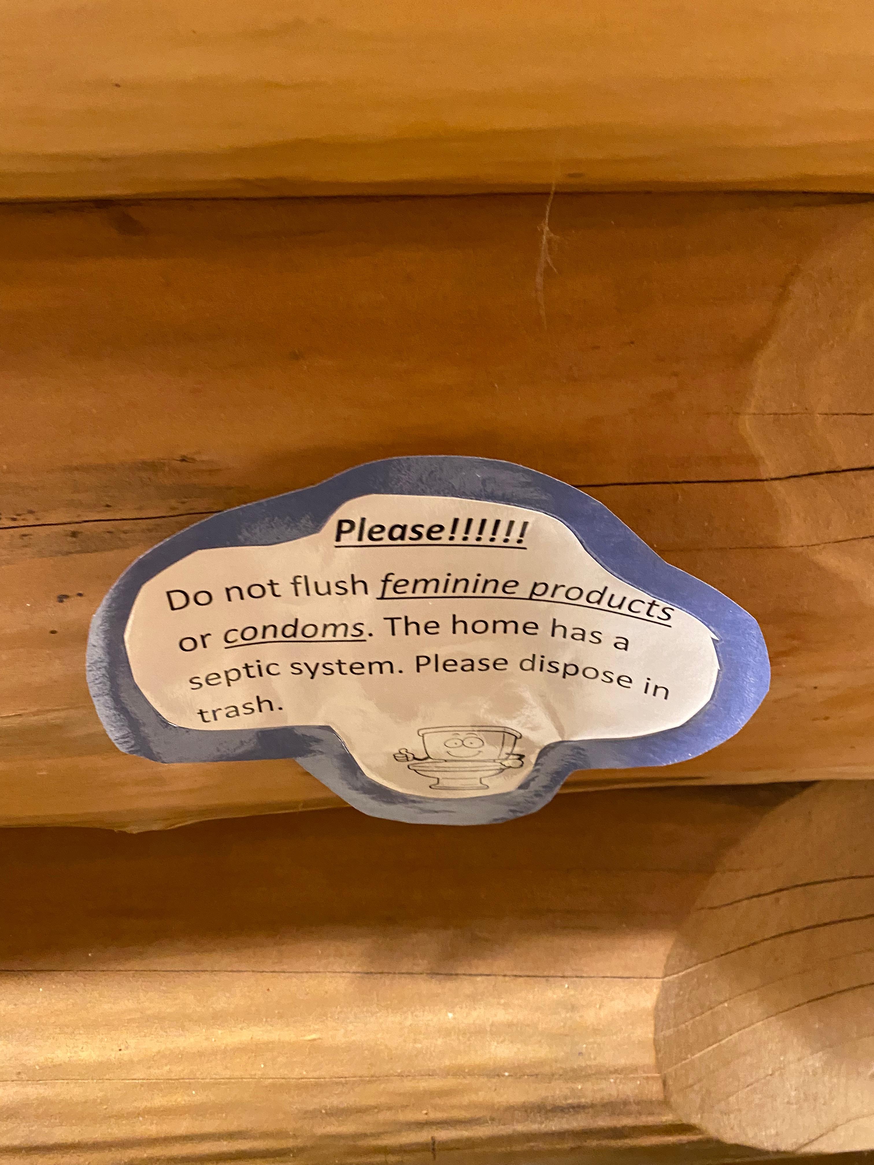 Sign at a Vrbo rental a few years ago for a family Thanksgiving... r