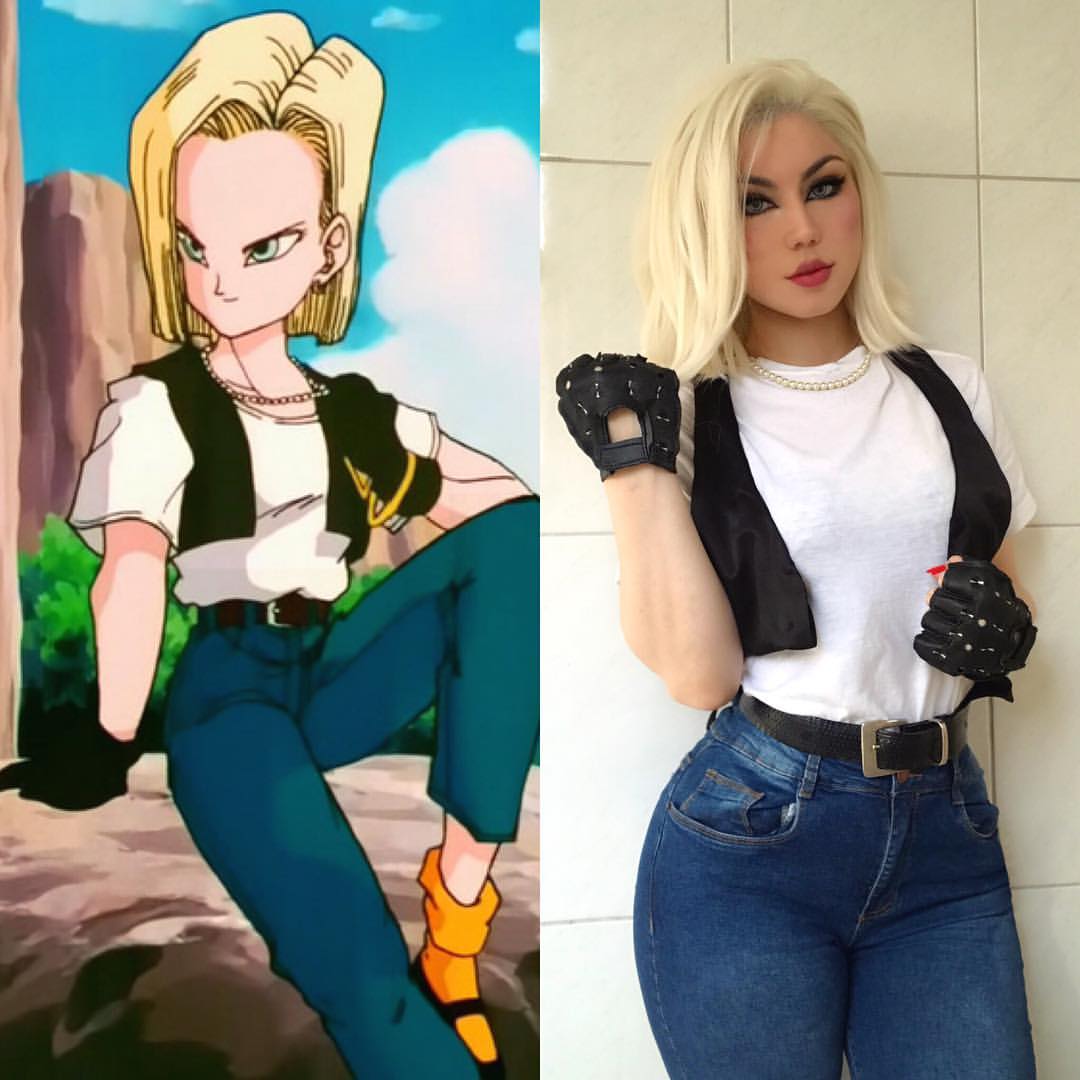 Android 18 cosplay by Maria Fernanda : dbz