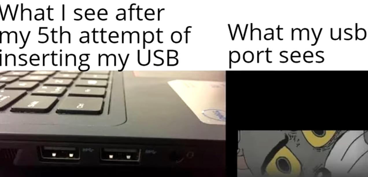 Imagine being the usb port meme