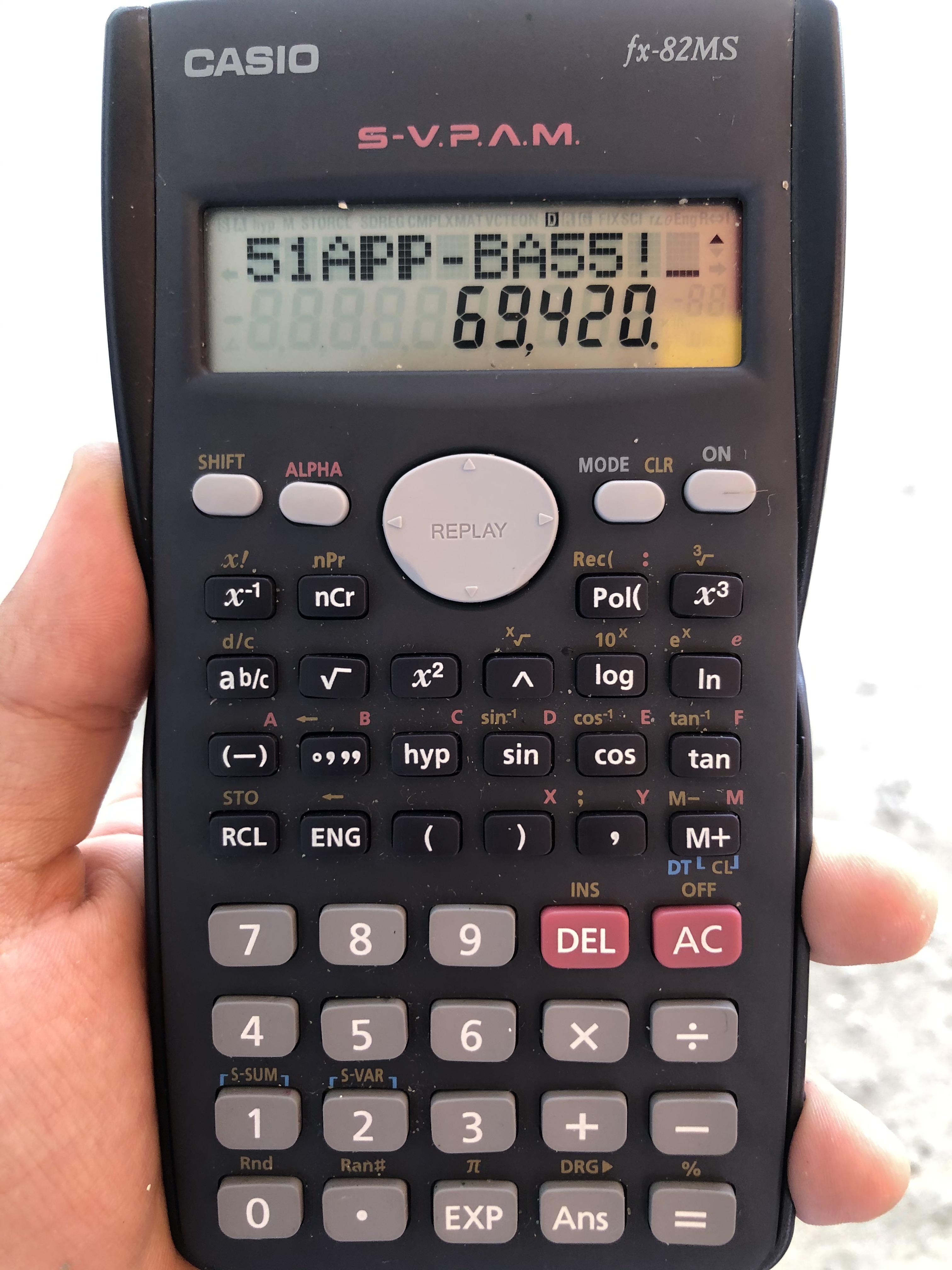 My calculator knows whats EPICC Davie504
