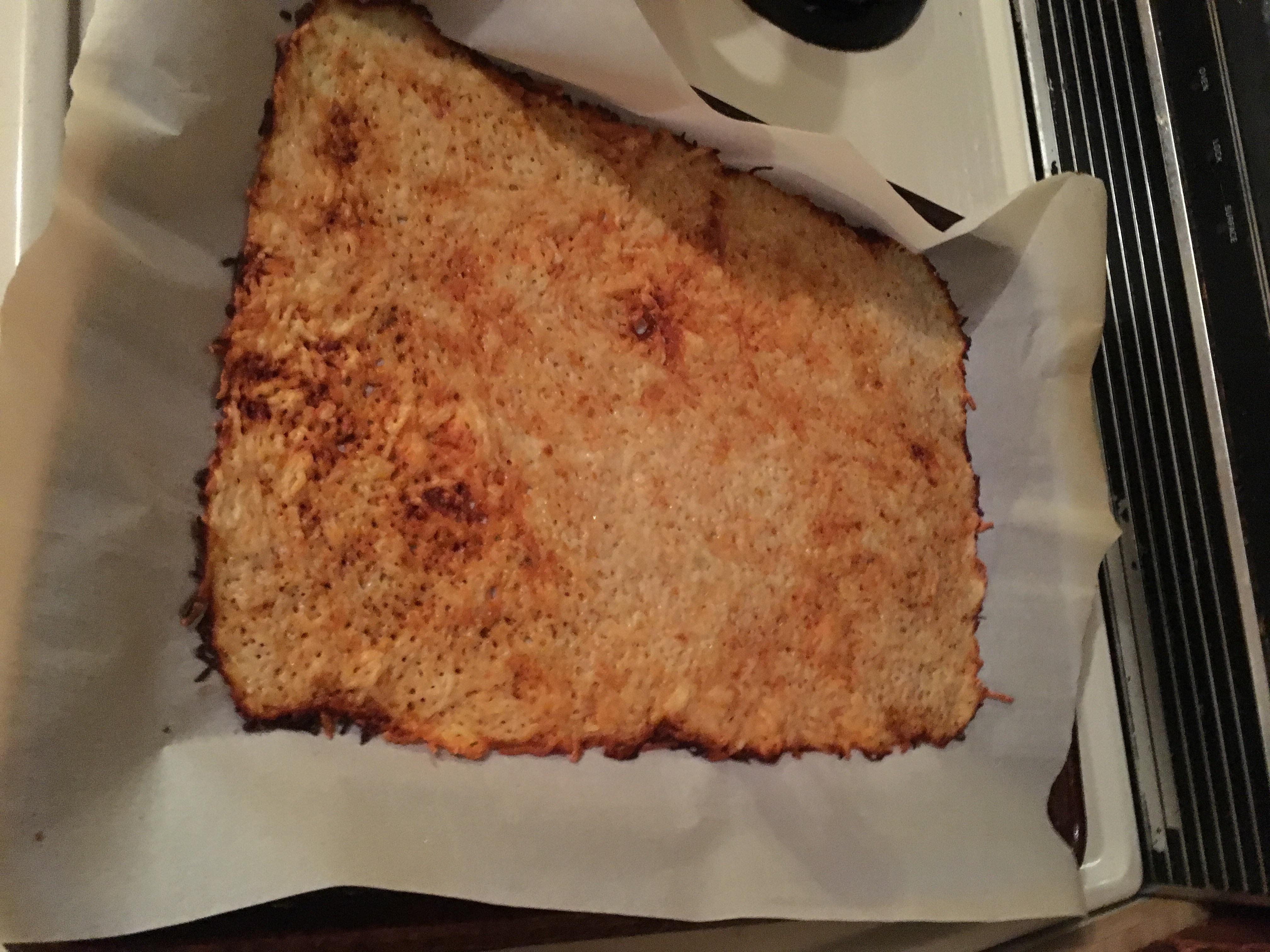 Homemade Parmesan Crisps! 1c shredded parm, 1c shredded Italian blend cheese, oven preheated at