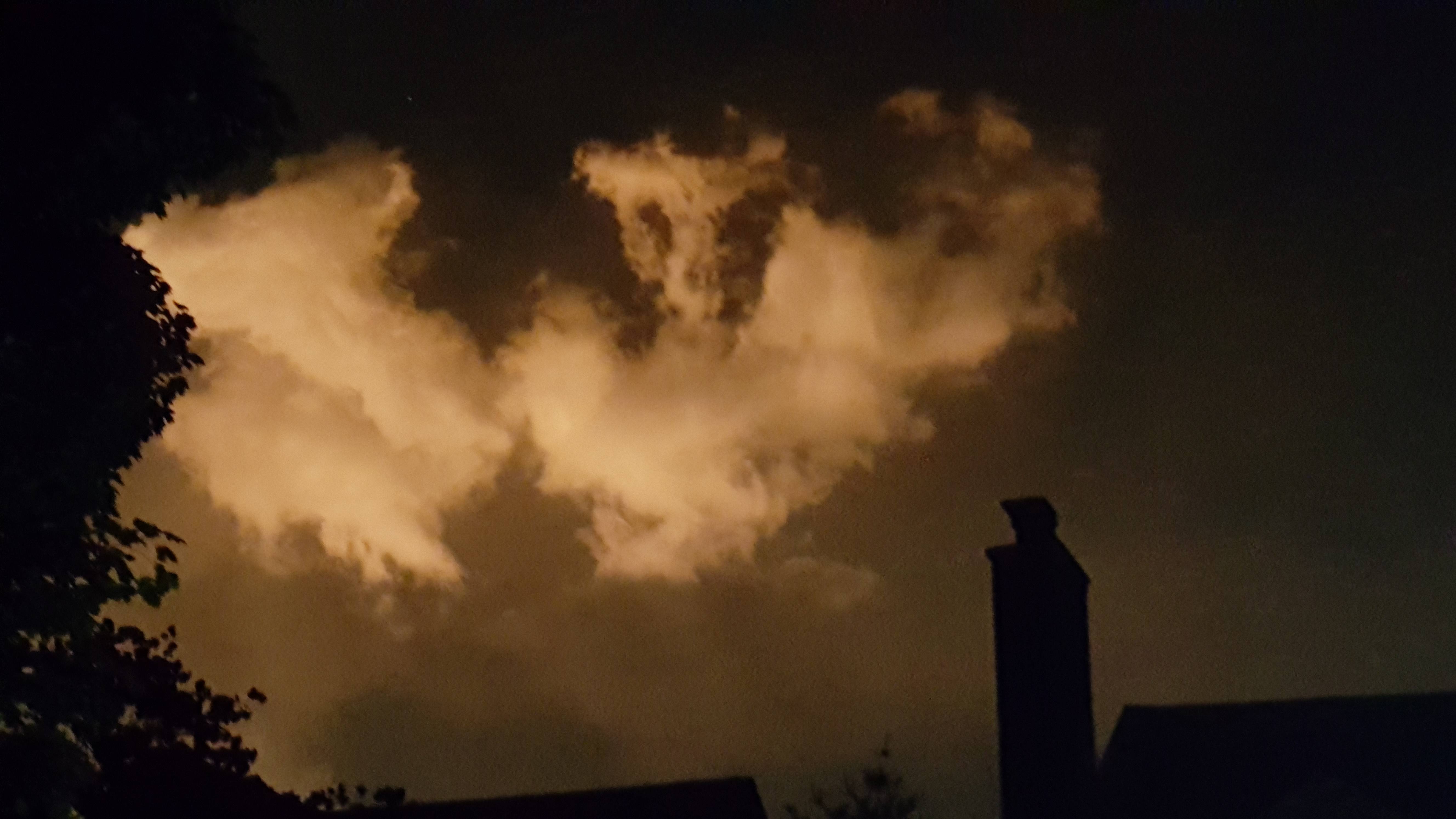 An explosion in my hometown lit up the night sky, revealing a very