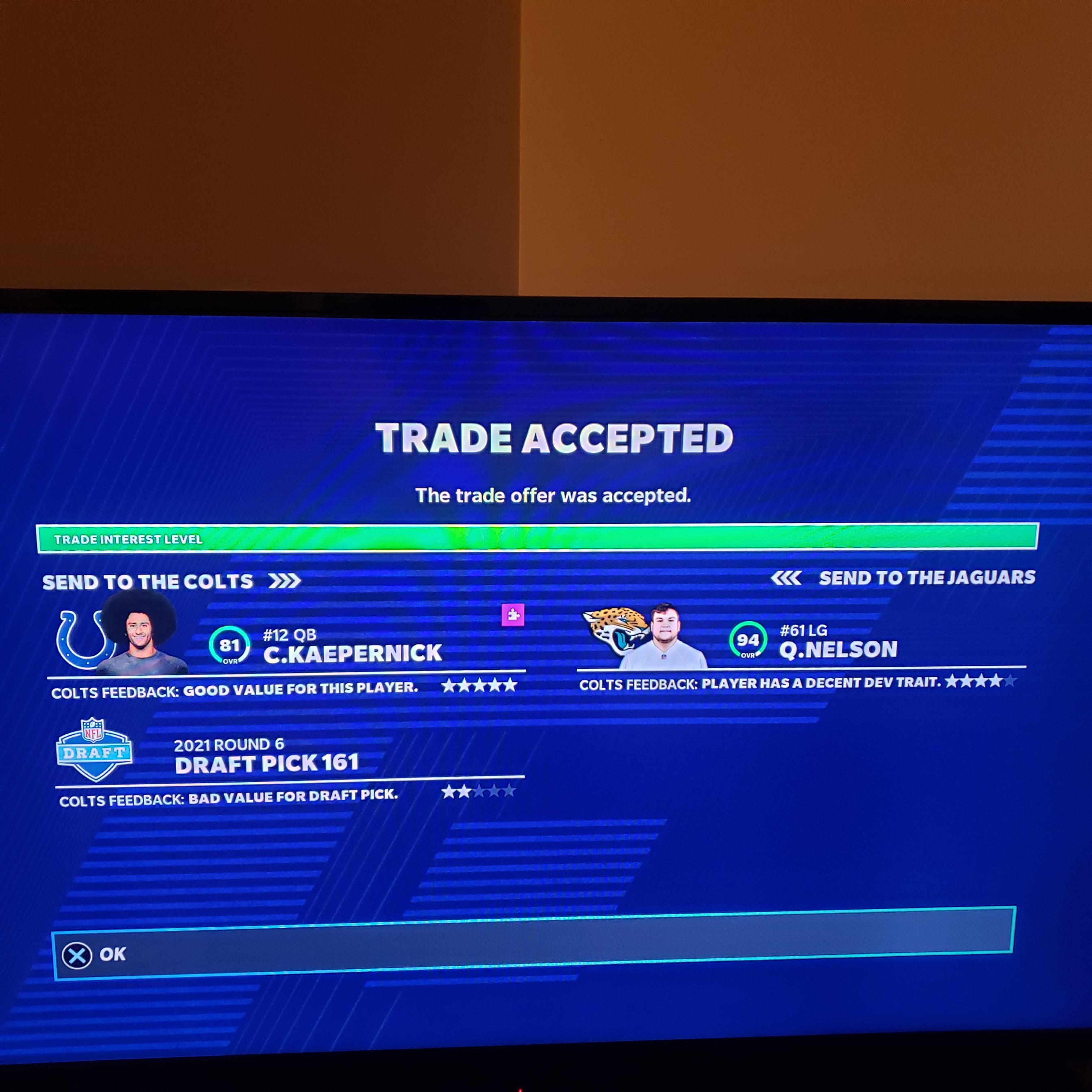 Fixed trade logic at work Madden