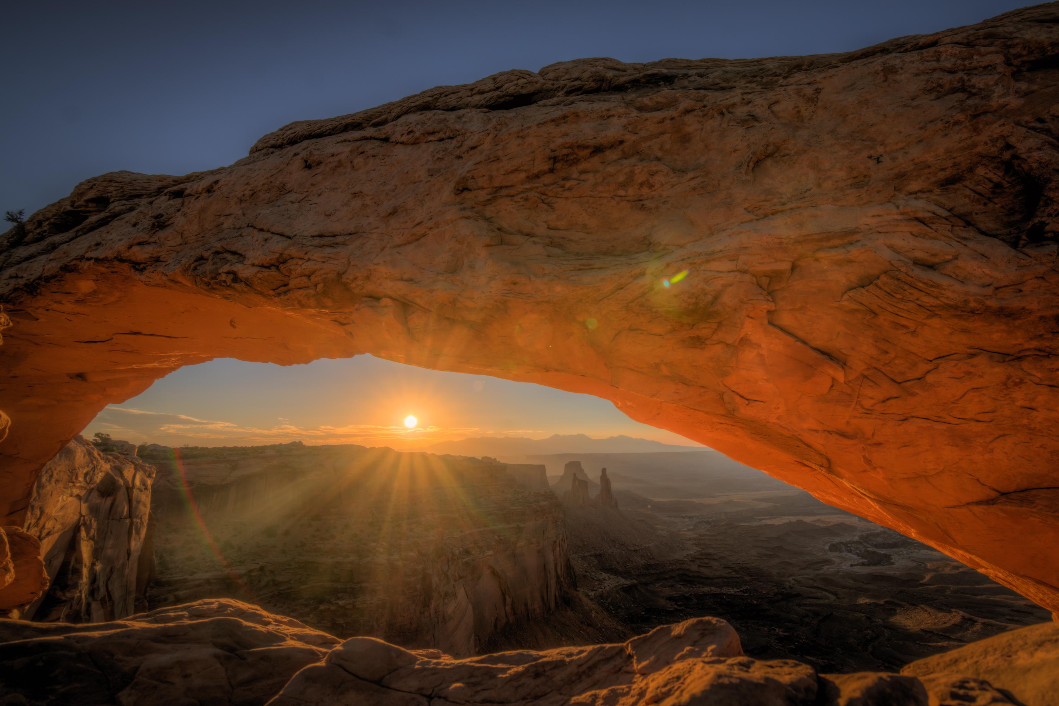 Mesa Glow sunrise at Mesa Arch in Canyonlands National Park Moab