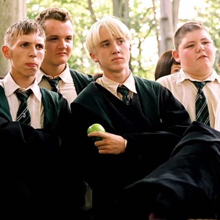 In the third Harry Potter movie, Draco Malfoy is shown eating a green