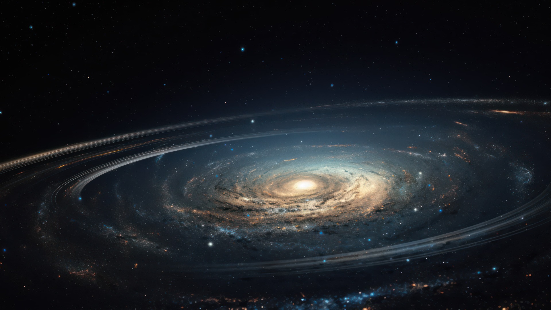 A Spiral Galaxy With Stars AI Generated [1920×1080] HD Wallpapers