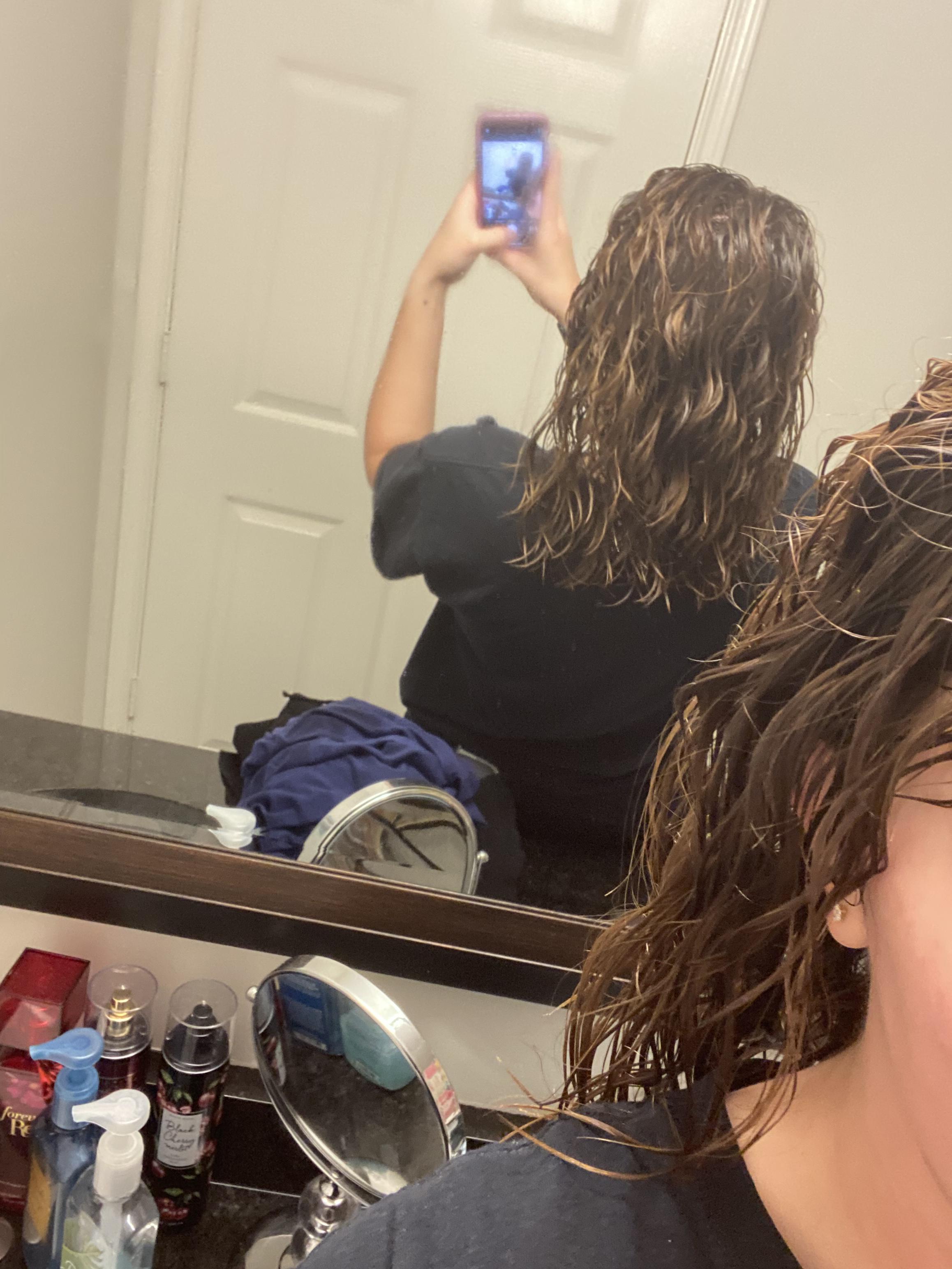 Here’s my hair right after a shower. I’ve never tried to style my hair