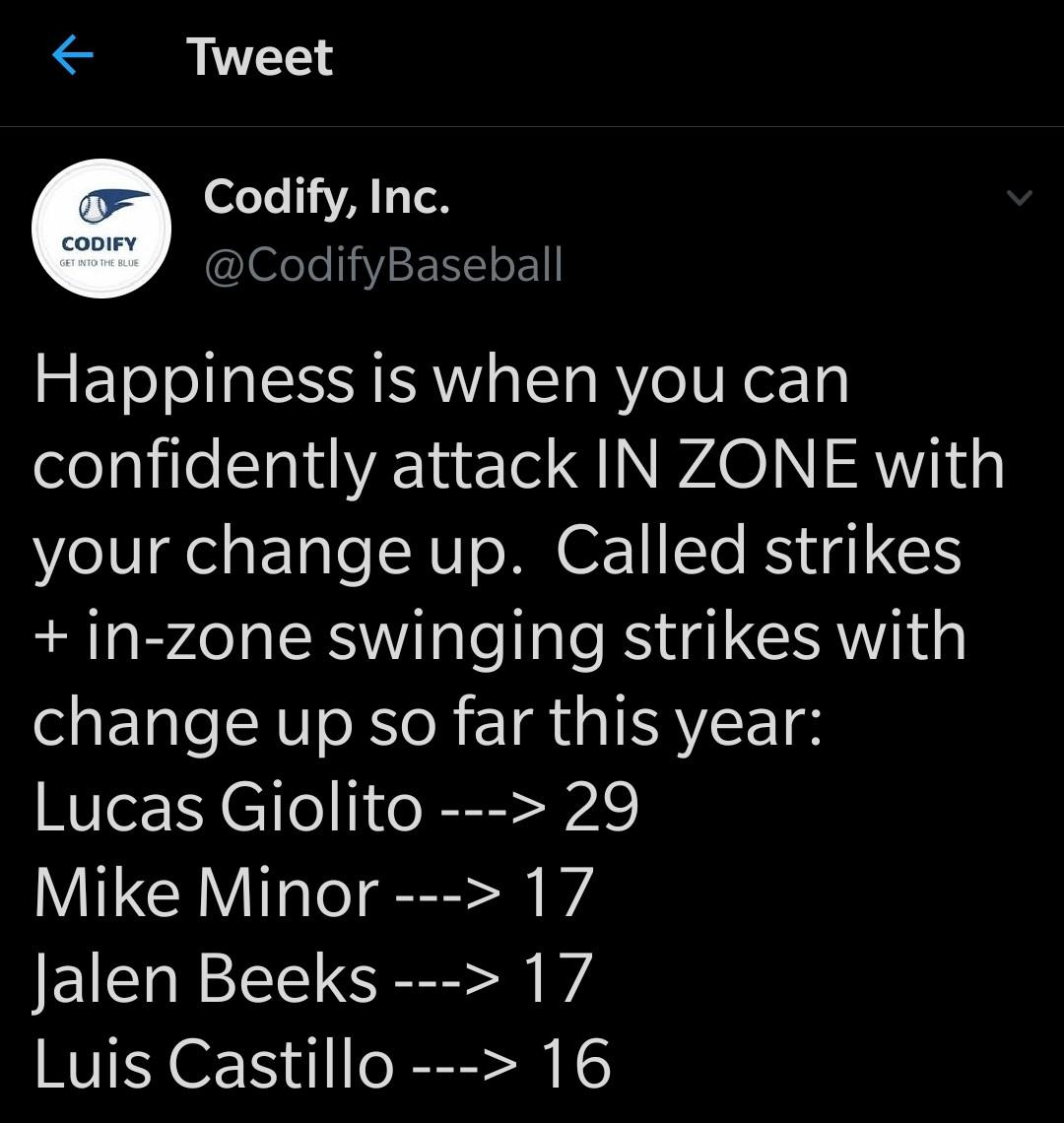 Giolito has the best changeup in baseball, and it's not even close