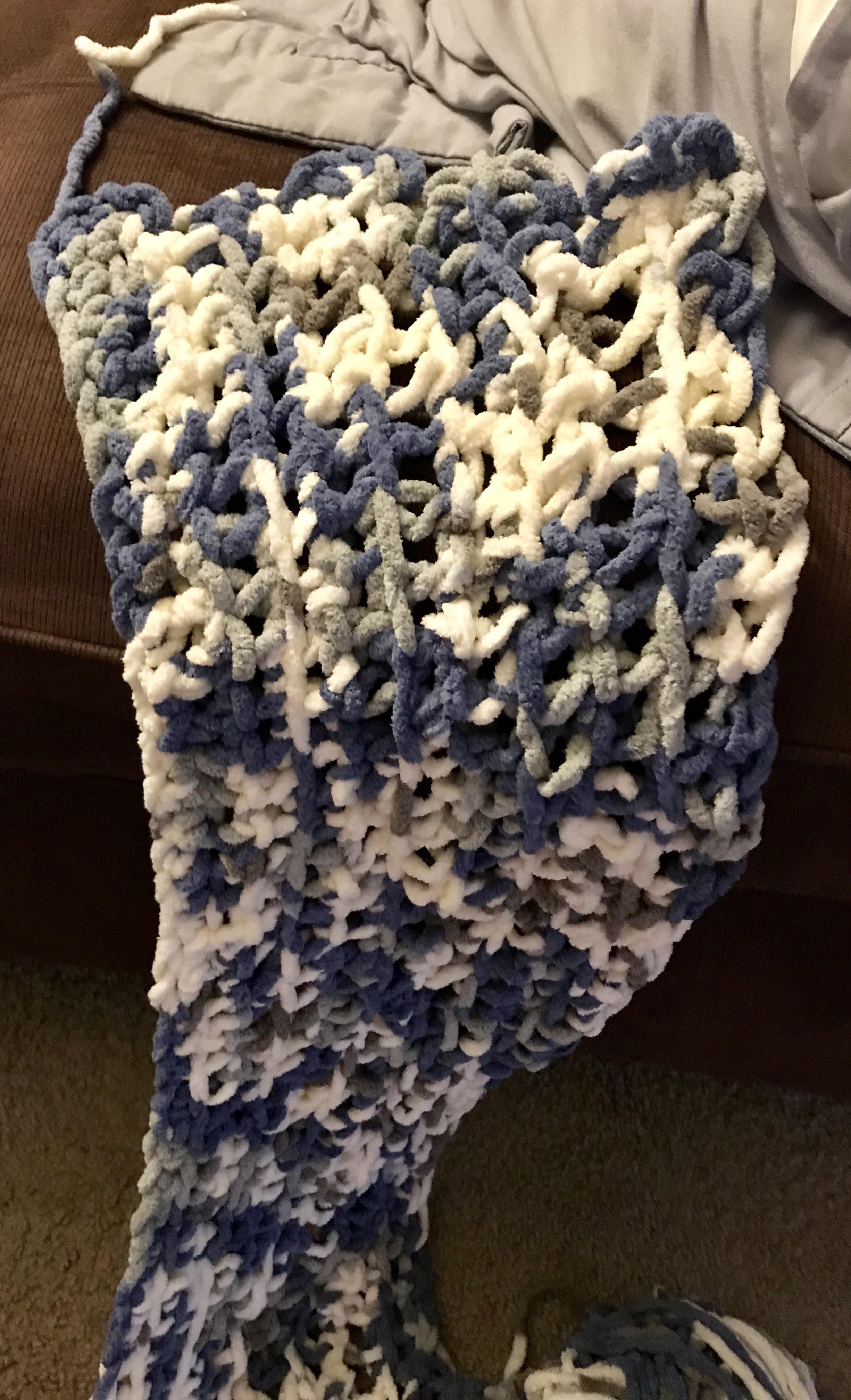 Started my very first crochet project yesterday (a blanket)! It's