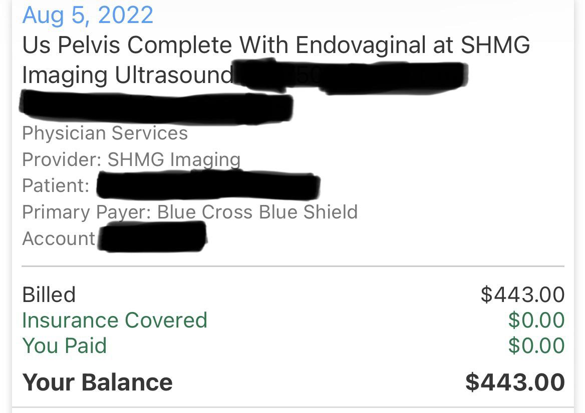 My ultrasound cost “after insurance” r/mildlyinfuriating