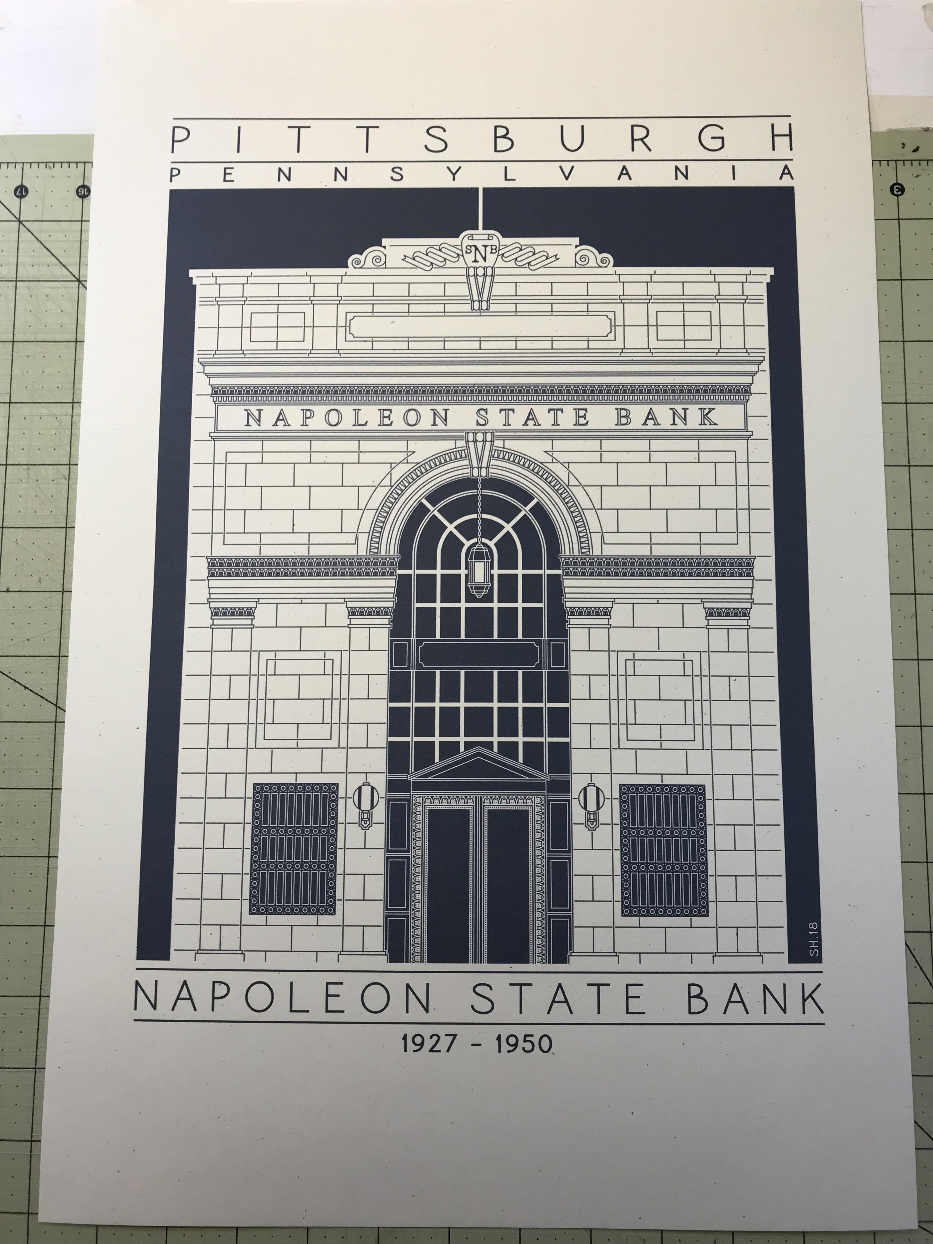 My illustration of the Napoleon State Bank, used to be where One Mellon